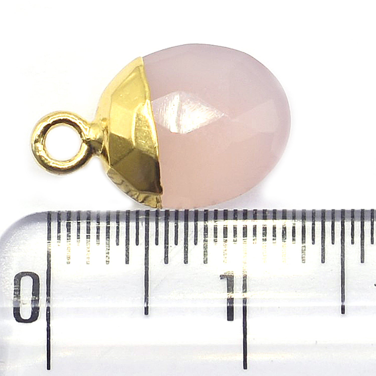 Rose Quartz 10X8 MM Oval Shape Gold Electroplated Pendant (Set Of 2 Pcs)