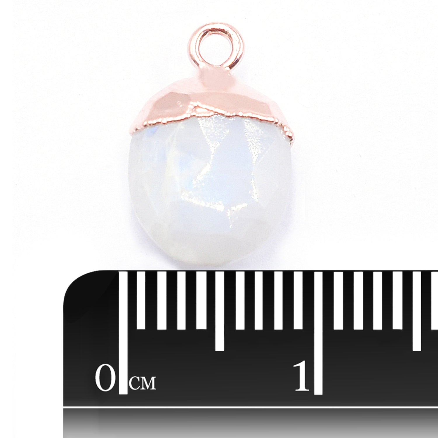 Rainbow Moonstone Oval Shape 10 x 8 MM Rose Gold Electroplated Pendant (Set Of 2 Pcs)