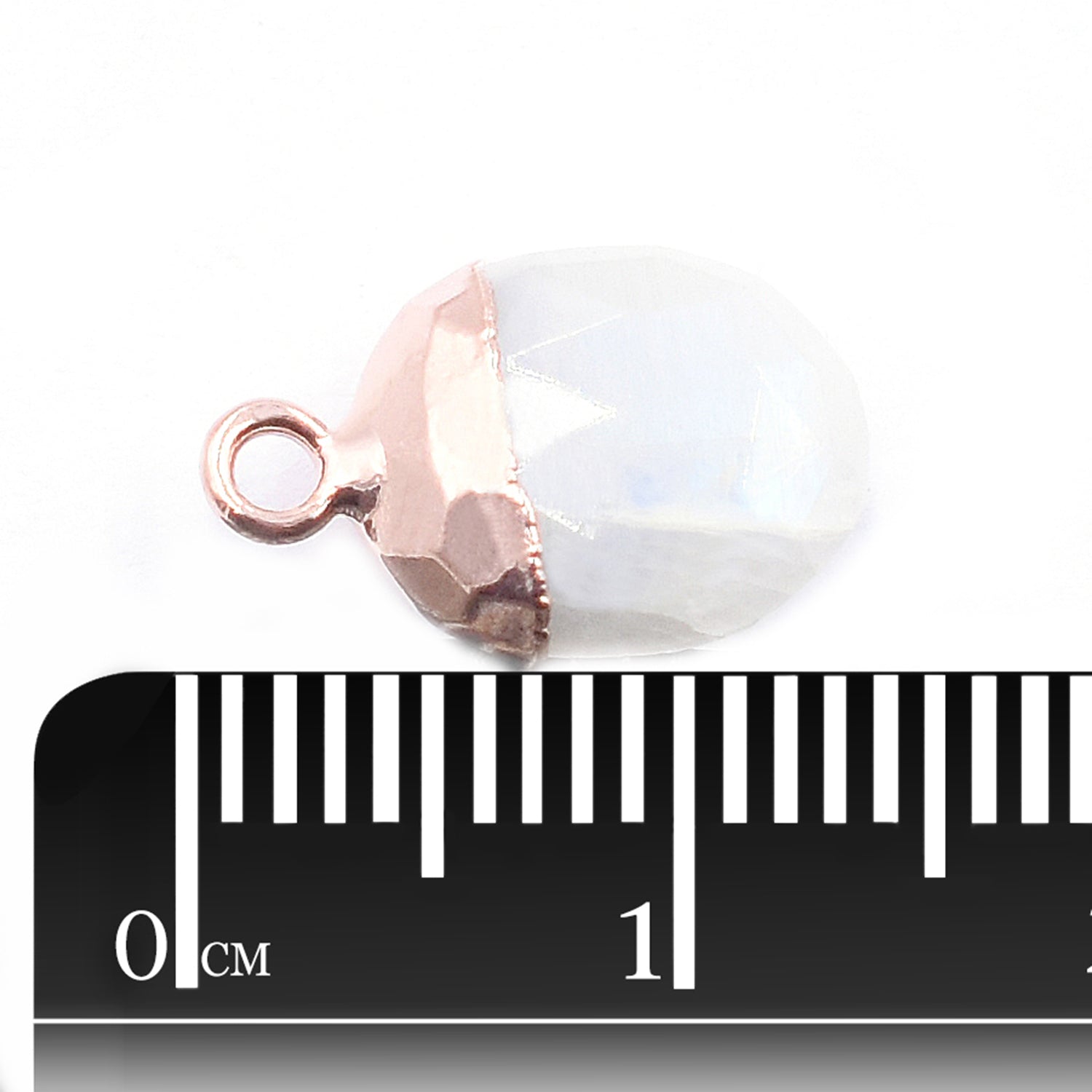 Rainbow Moonstone Oval Shape 10 x 8 MM Rose Gold Electroplated Pendant (Set Of 2 Pcs)