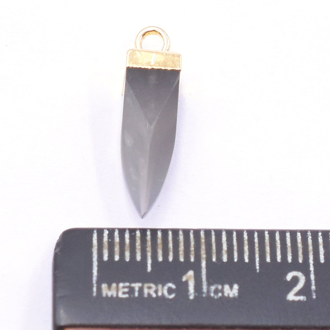 Gray Moonstone 16X5 MM Spike Shape Gold Electroplated Pendant (Set Of 2 Pcs)
