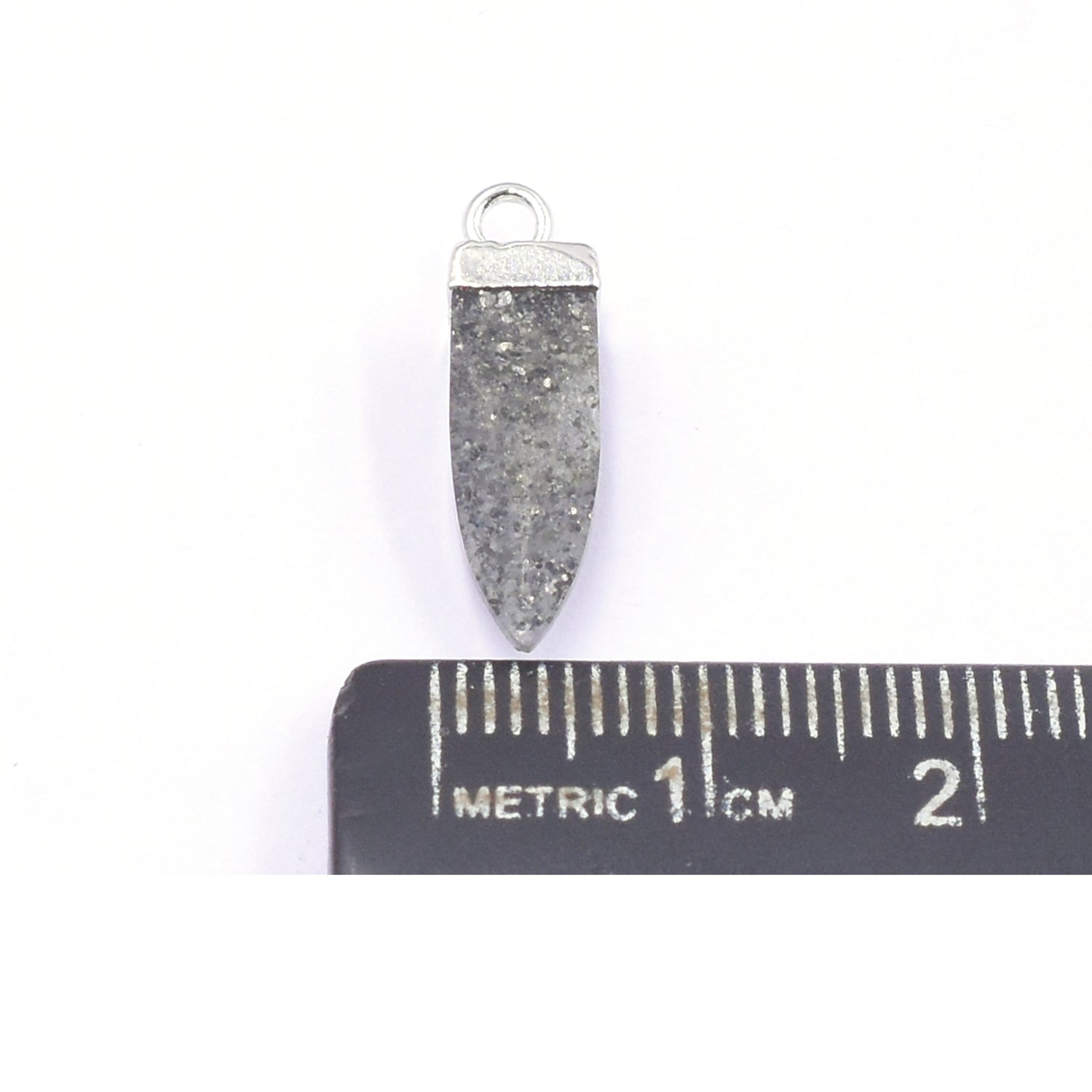 Black Sunstone Spike Shape 16 x 5 MM Silver Electroplated Pendant (Set Of 2 Pcs)