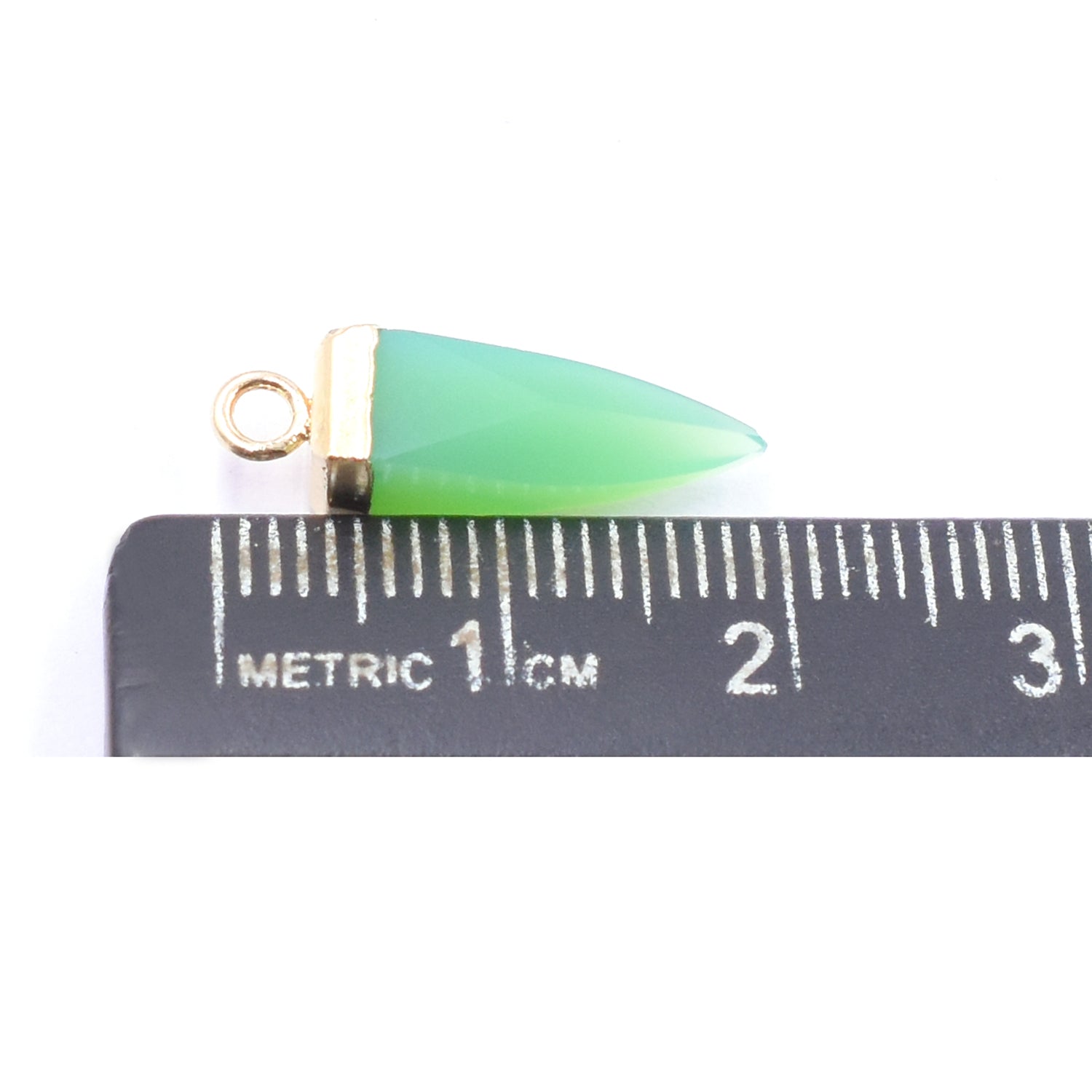 Chrysoprase 16X5 MM Spike Shape Gold Electroplated Pendant (Set Of 2 Pcs)