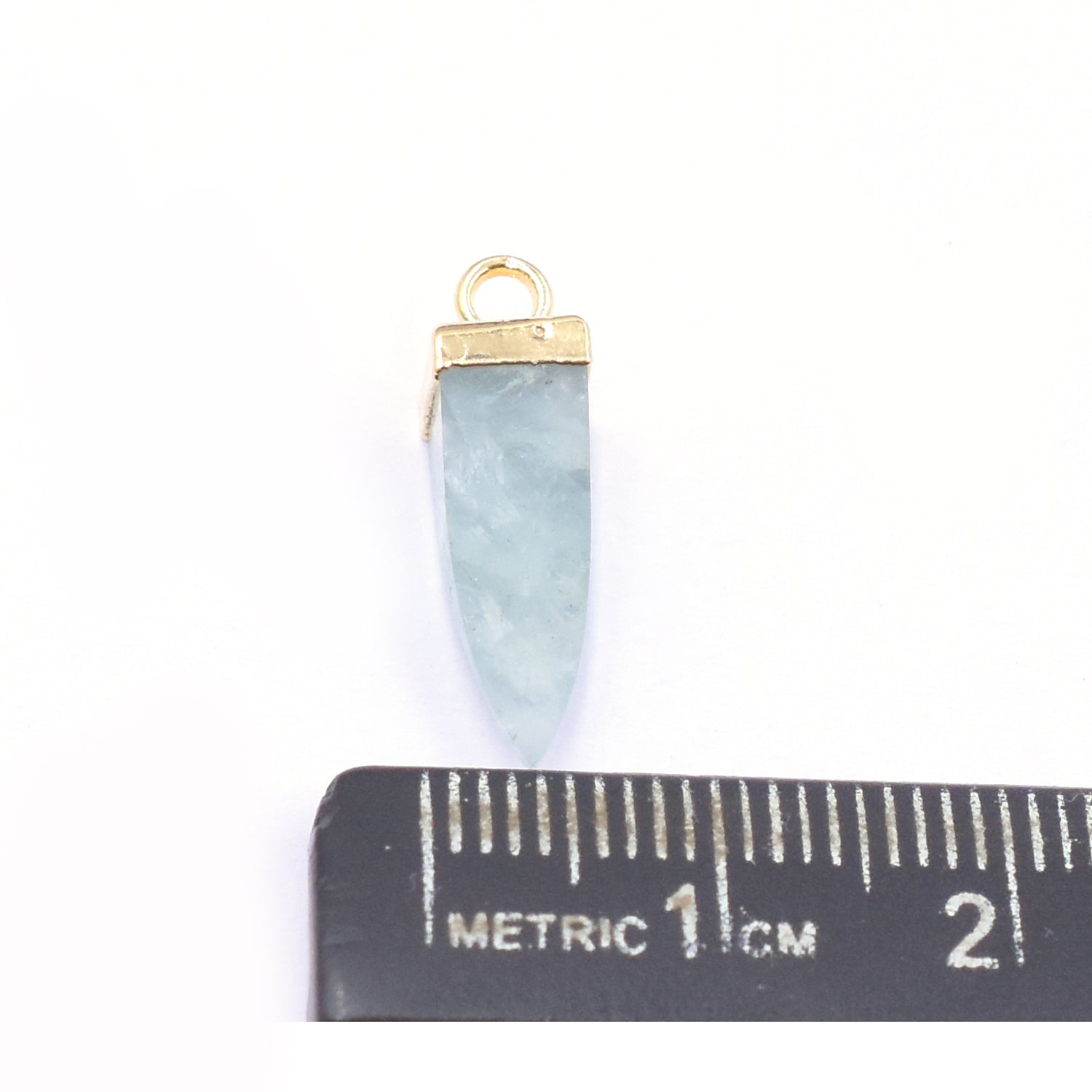Aquamarine 16X5 MM Spike Shape Gold Electroplated Pendant (Set Of 2 Pcs)