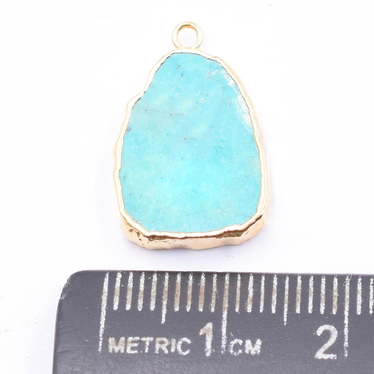 Green Howlite 16X13 MM Pear Shape Gold Electroplated Pendant