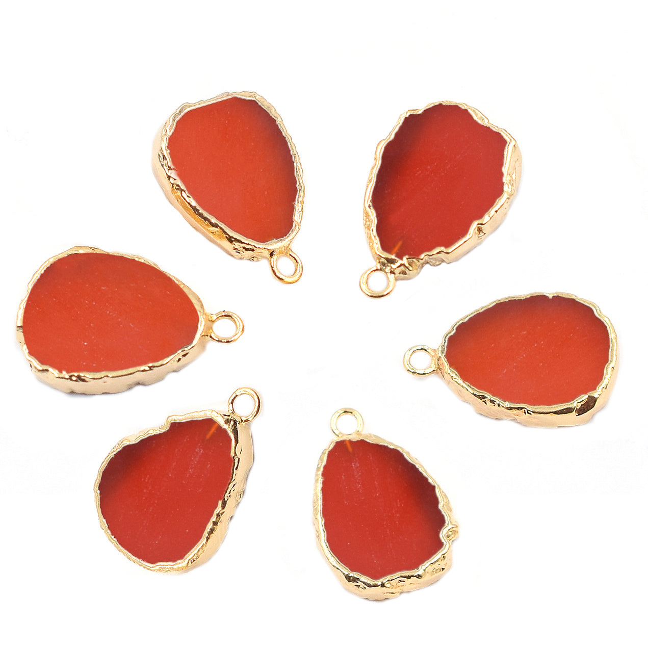 Red Onyx 17X13 MM Pear Shape Gold Electroplated Pendant