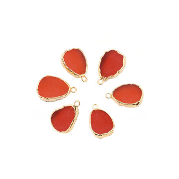 Red Onyx 17X13 MM Pear Shape Gold Electroplated Pendant