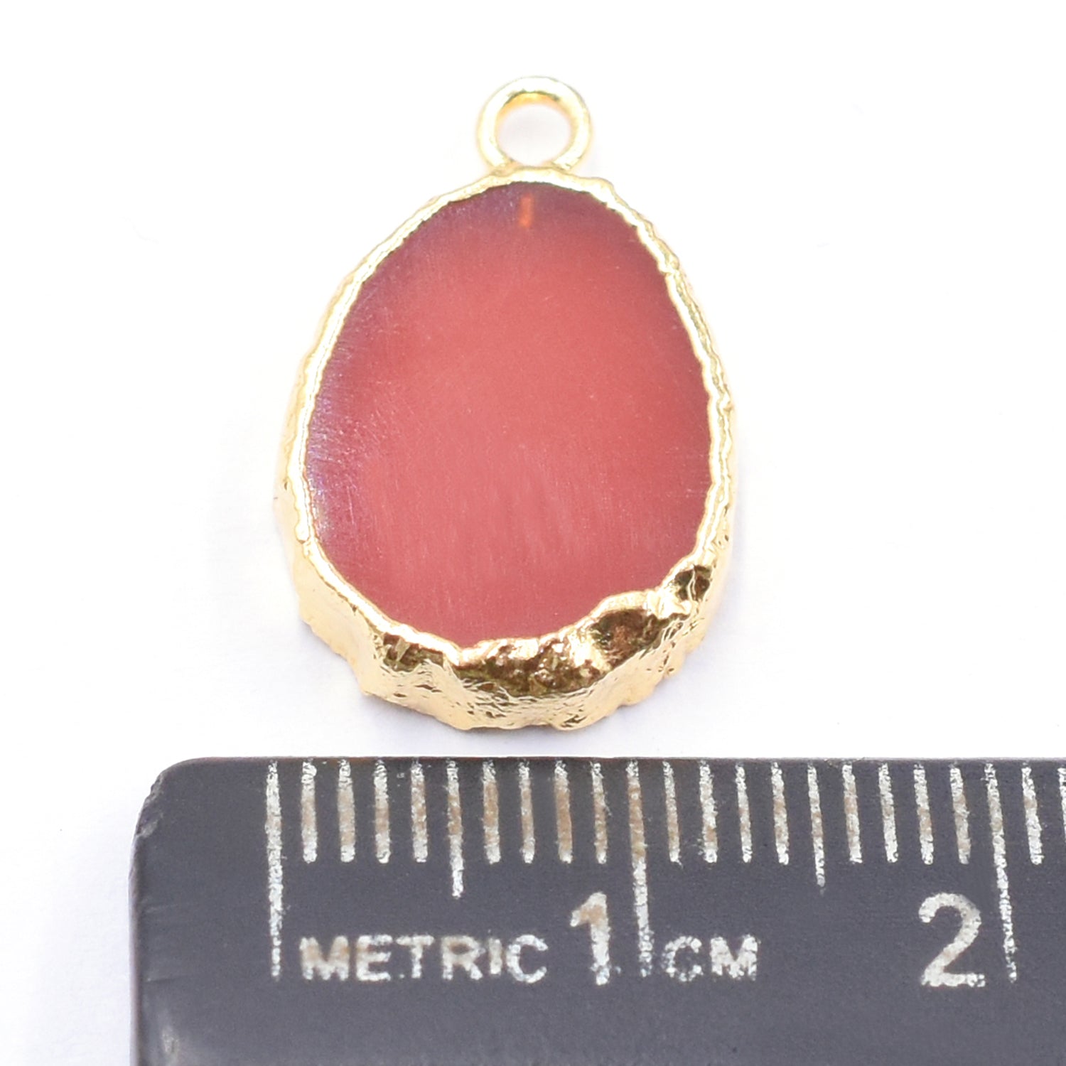 Red Onyx 17X13 MM Pear Shape Gold Electroplated Pendant