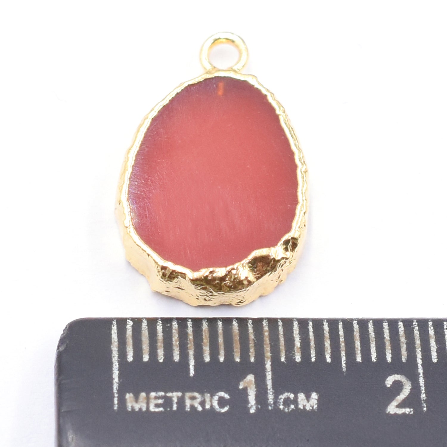 Red Onyx Pear Shape 17 x 13 MM Gold Electroplated Pendant