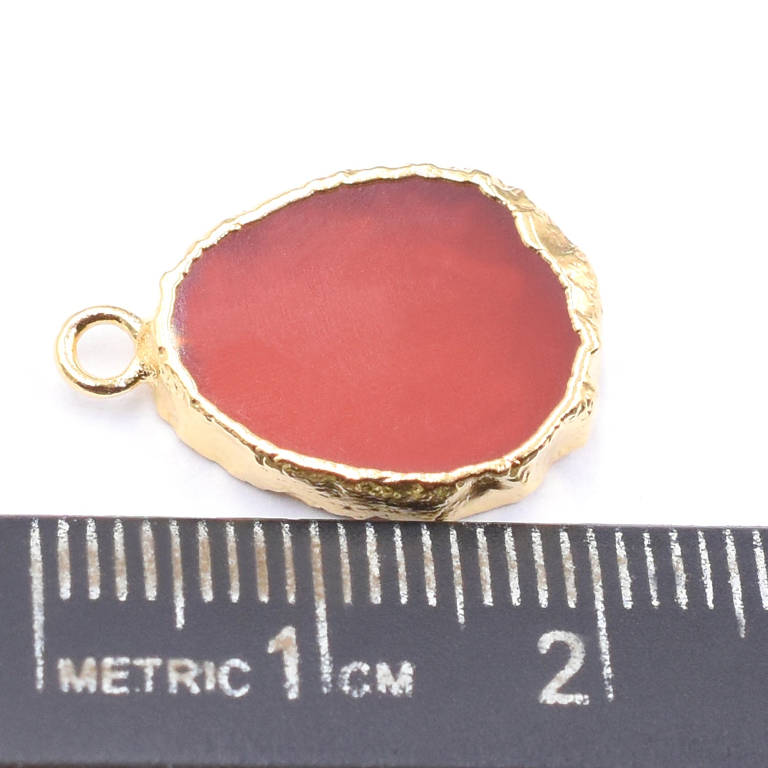 Red Onyx Pear Shape 17 x 13 MM Gold Electroplated Pendant
