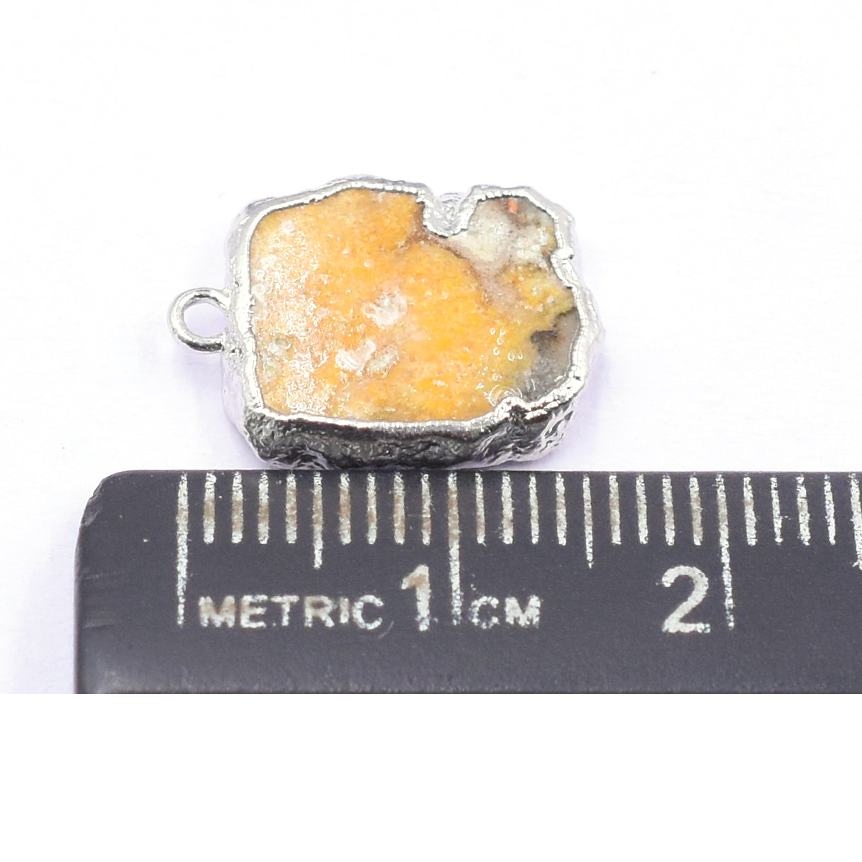 silver electroplated Bumble Bee Jasper pendant in Rectangle shape