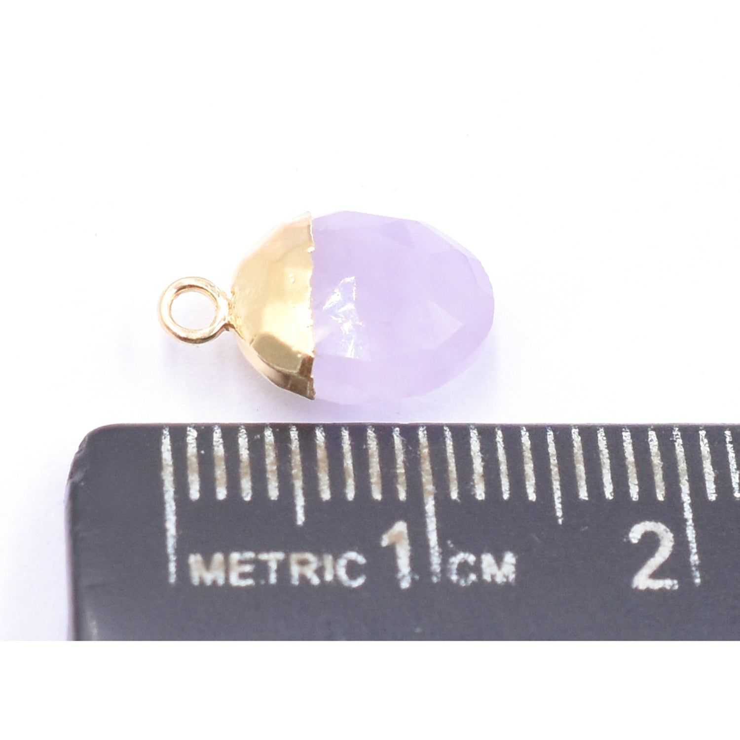 Amethyst 10X8 MM Oval Shape Gold Electroplated Pendant (Set Of 2 Pcs)