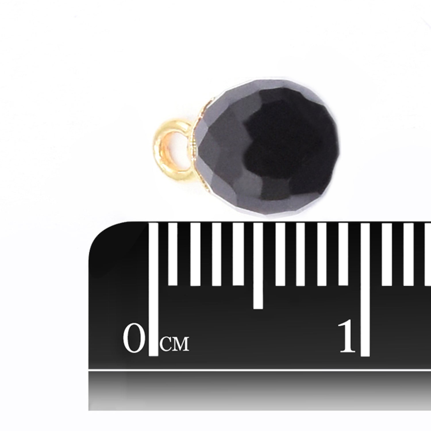 Black Onyx 6 MM Onion Shape Gold Electroplated Pendant (Set Of 2 Pcs)