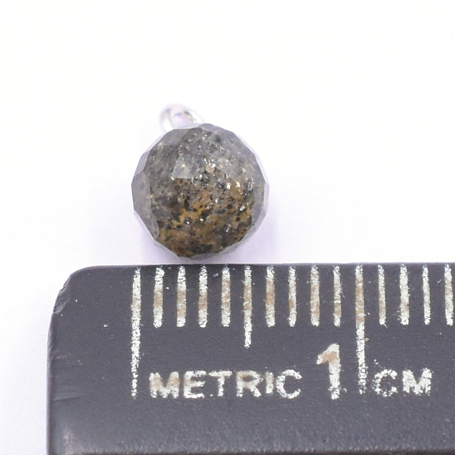 Black Sunstone 6 MM Onion Shape Rhodium Electroplated Pendant (Set Of 2 Pcs)
