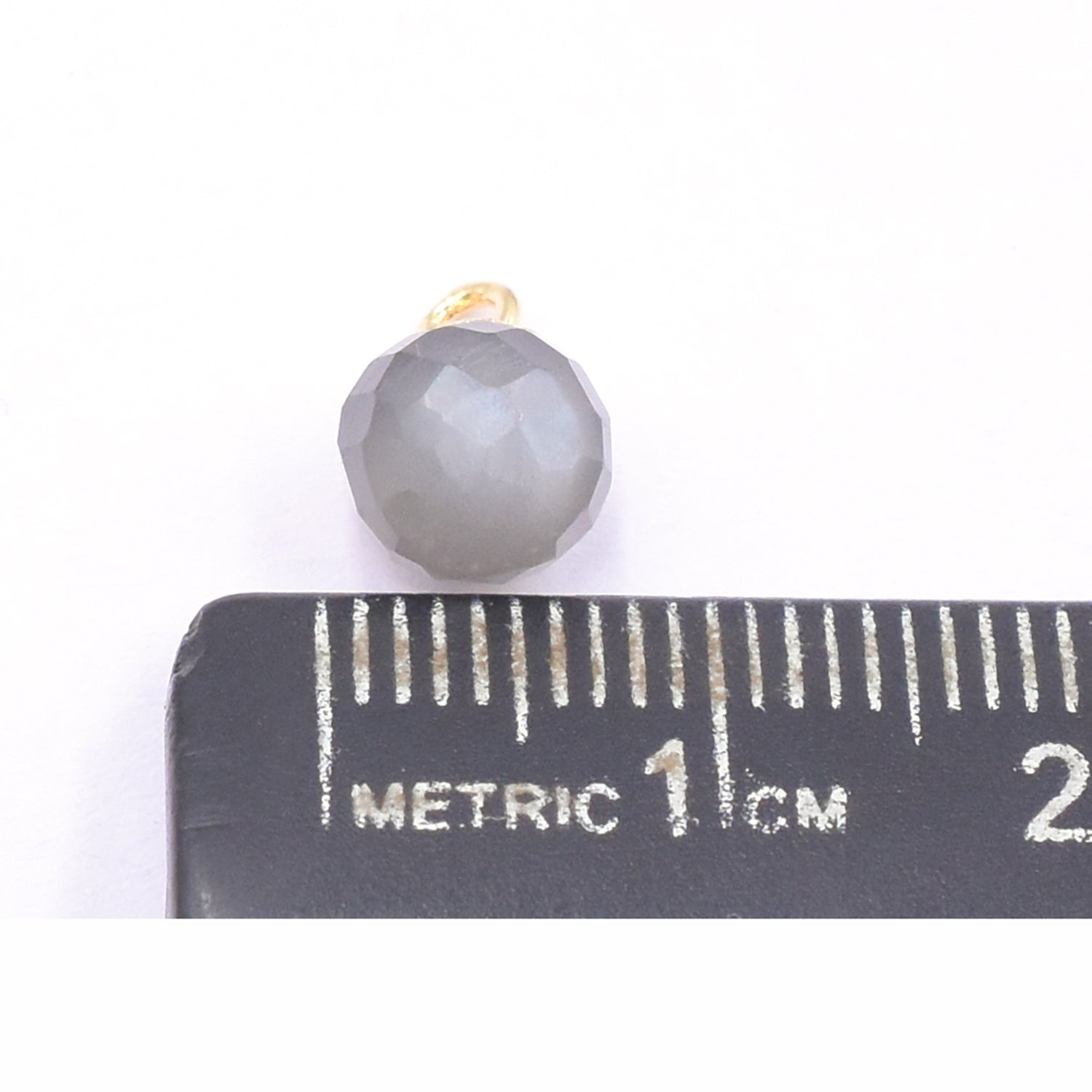 Gray Moonstone 6 MM Onion Shape Gold Electroplated Pendant (Set Of 2 Pcs)