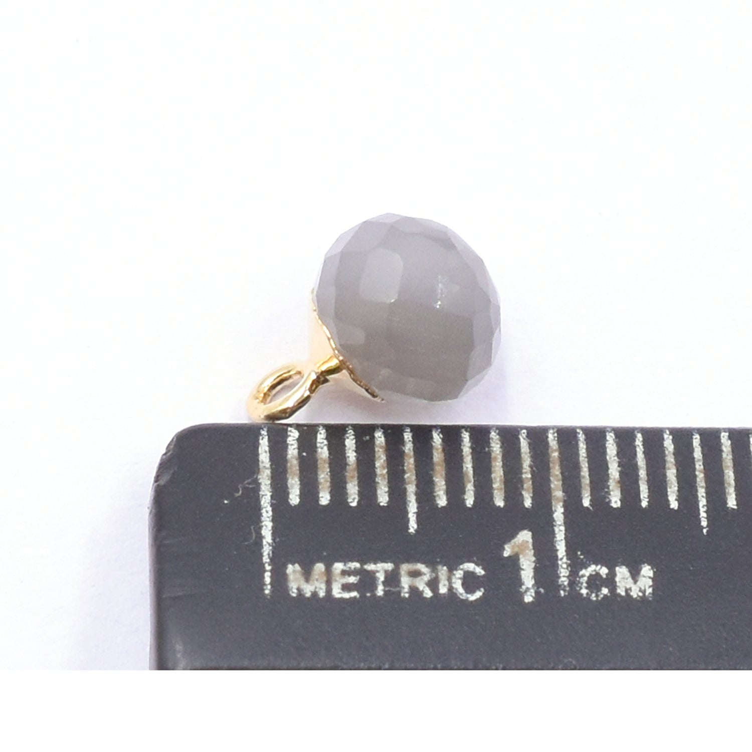 Gray Moonstone 6 MM Onion Shape Gold Electroplated Pendant (Set Of 2 Pcs)