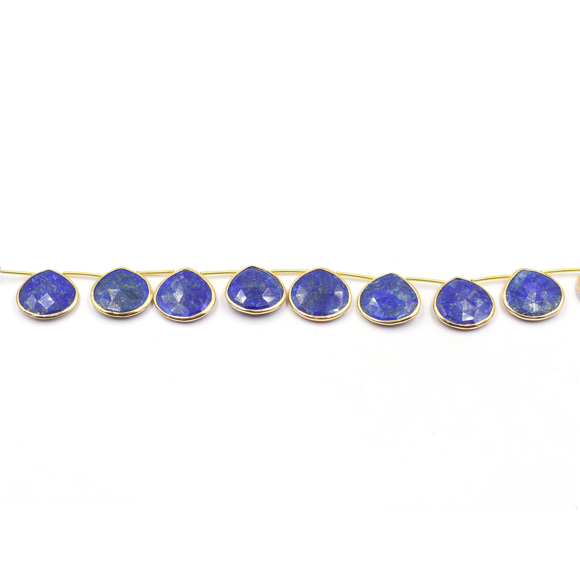 Lapis lazuli heart pendant with silver vermeil bezel