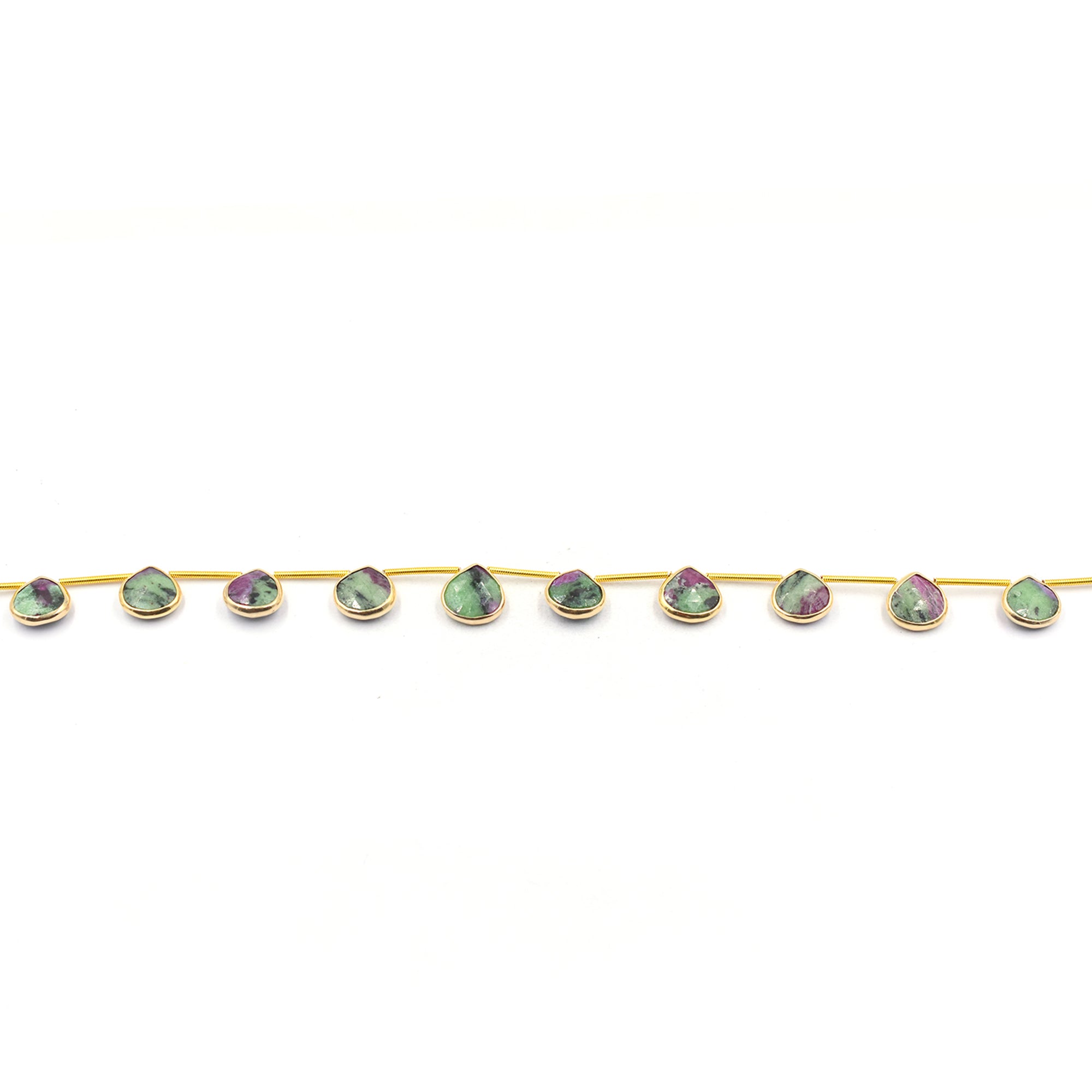 Ruby Zoisite Drilled Strand