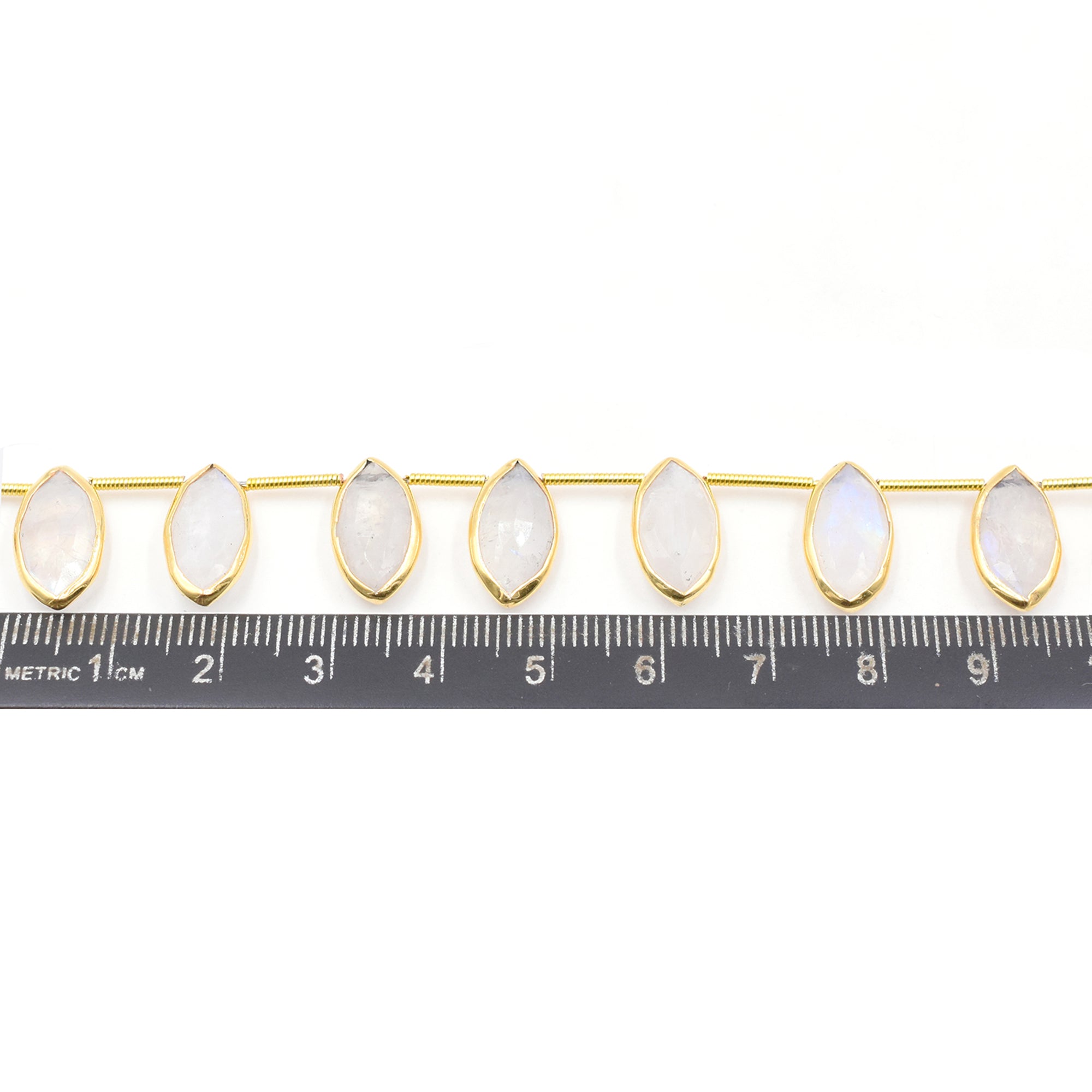 Silver Moonstone Side Drilled Strand