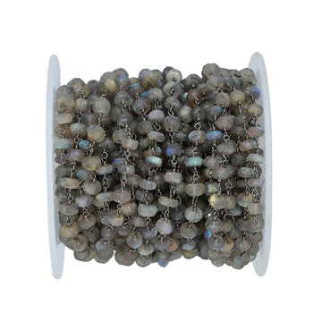 Black Stone Jewelry Labradorite Beads Chain