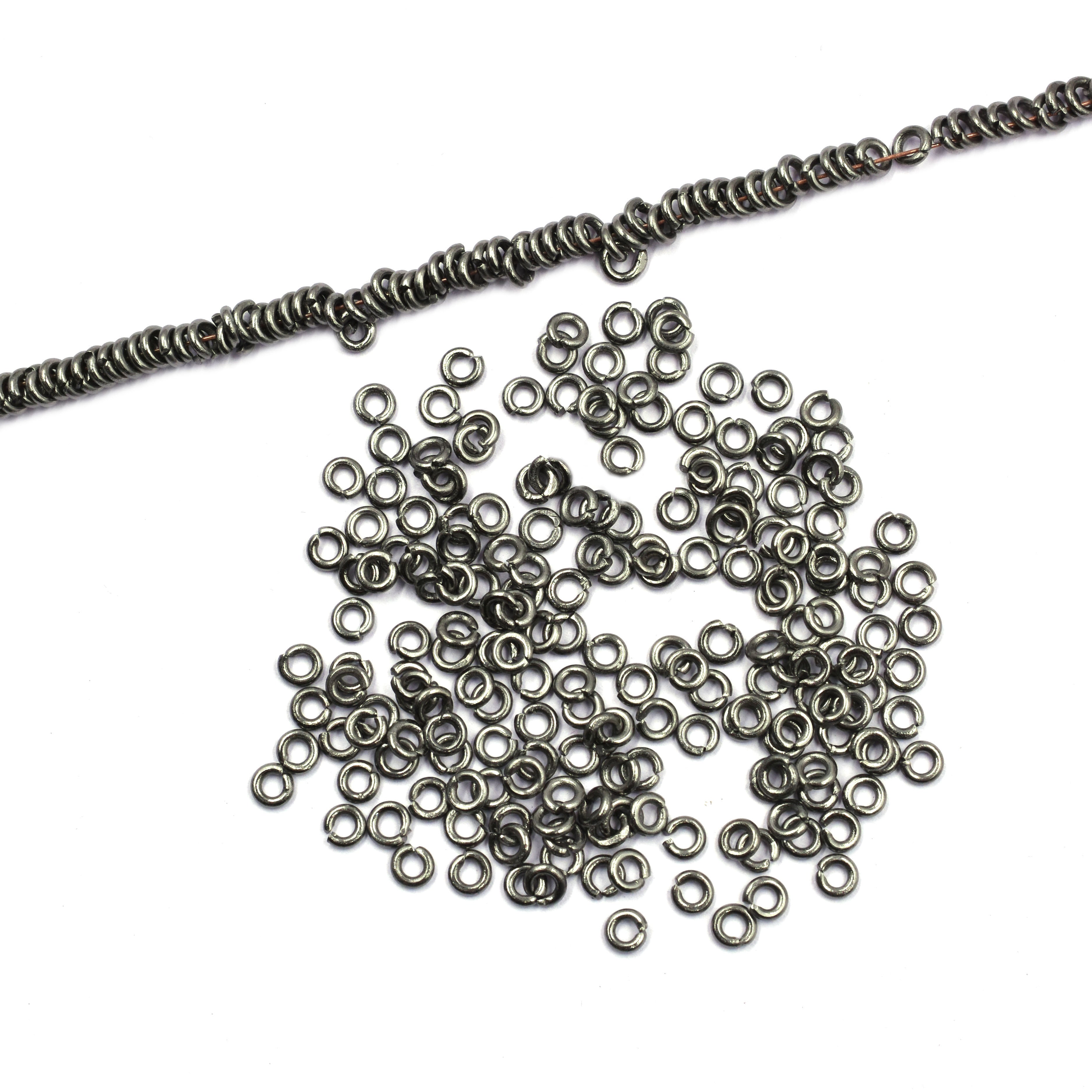Black copper jump rings pack of 500

