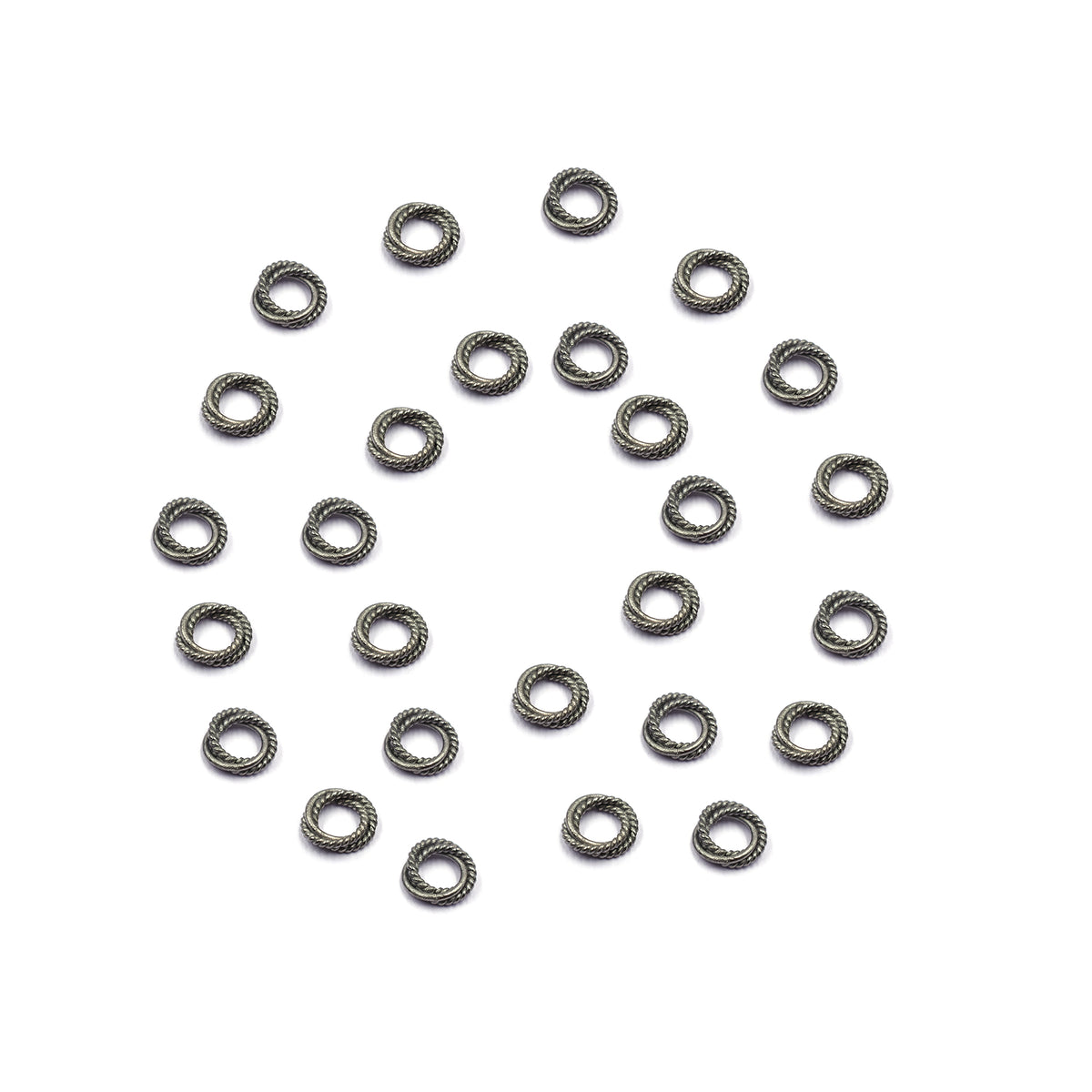 Wire Matte Finish Rings 10mm Twisted Wire Rings – Black Finish Copper (30 pcs)