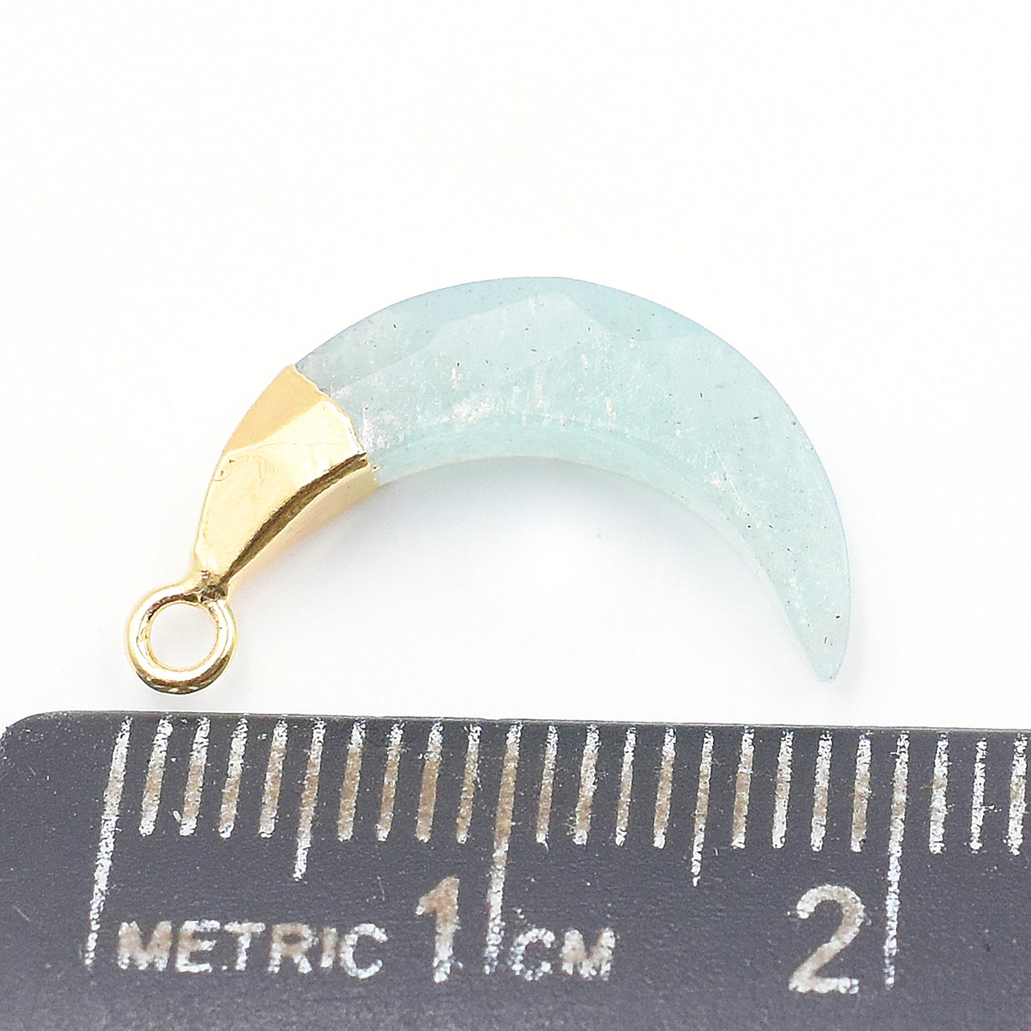 Bulk Amazonite Moon Pendant for Jewelry Making
