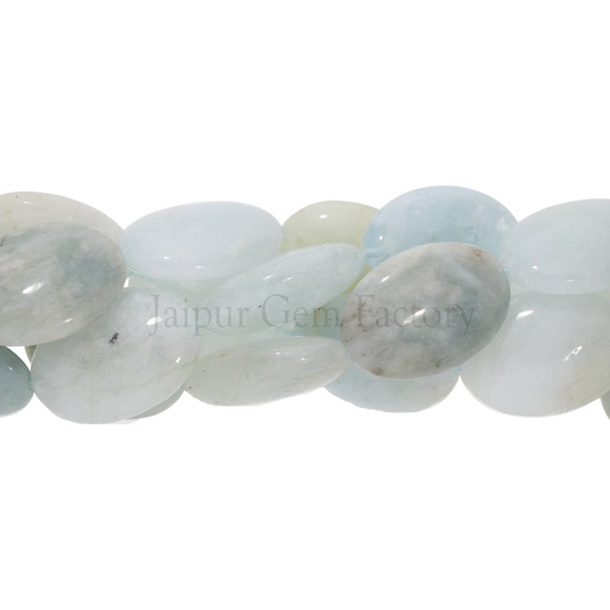 Aquamarine 25X18 MM Smooth Oval Shape Beads Strand