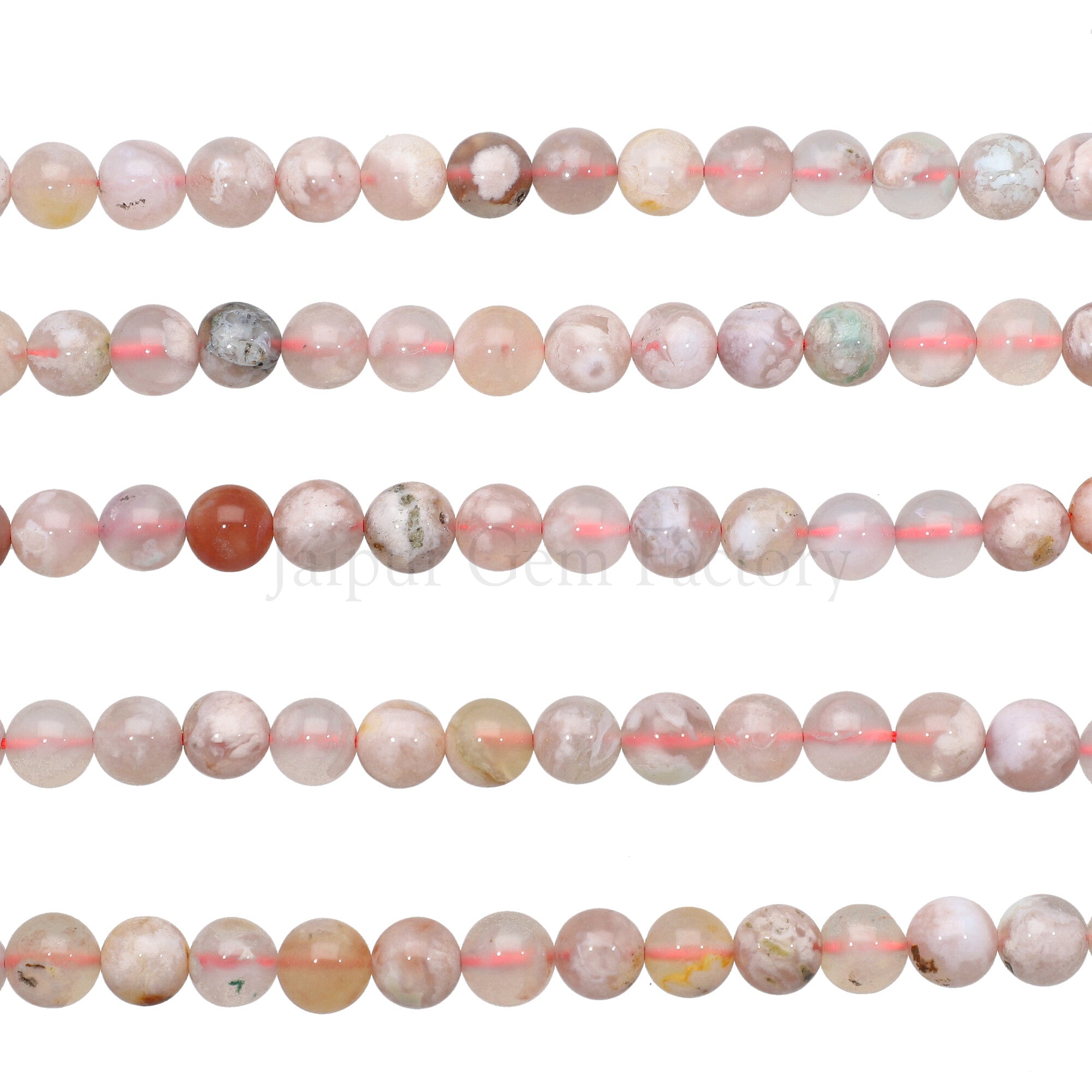 8 MM Pink Agate Smooth Round Beads 15 Inches Strand
