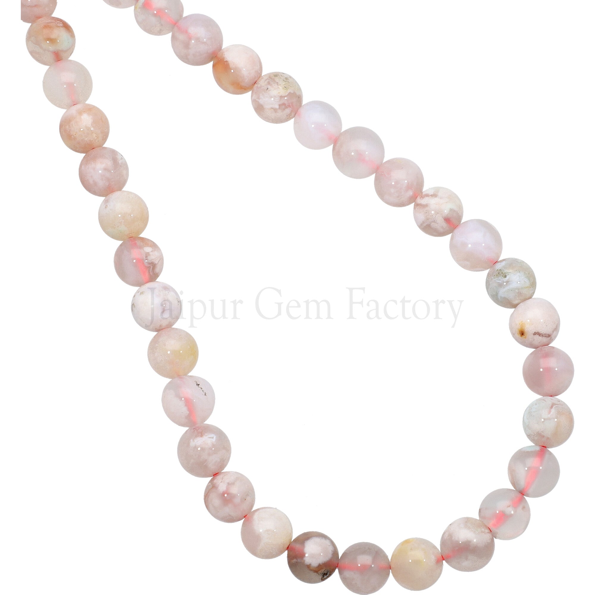 8 MM Pink Agate Smooth Round Beads 15 Inches Strand