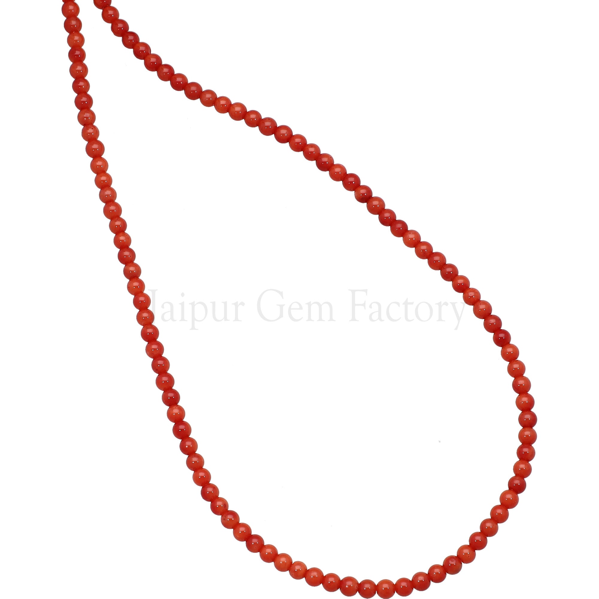 3 MM Red Bamboo Coral Smooth Round Beads 15 Inches Strand