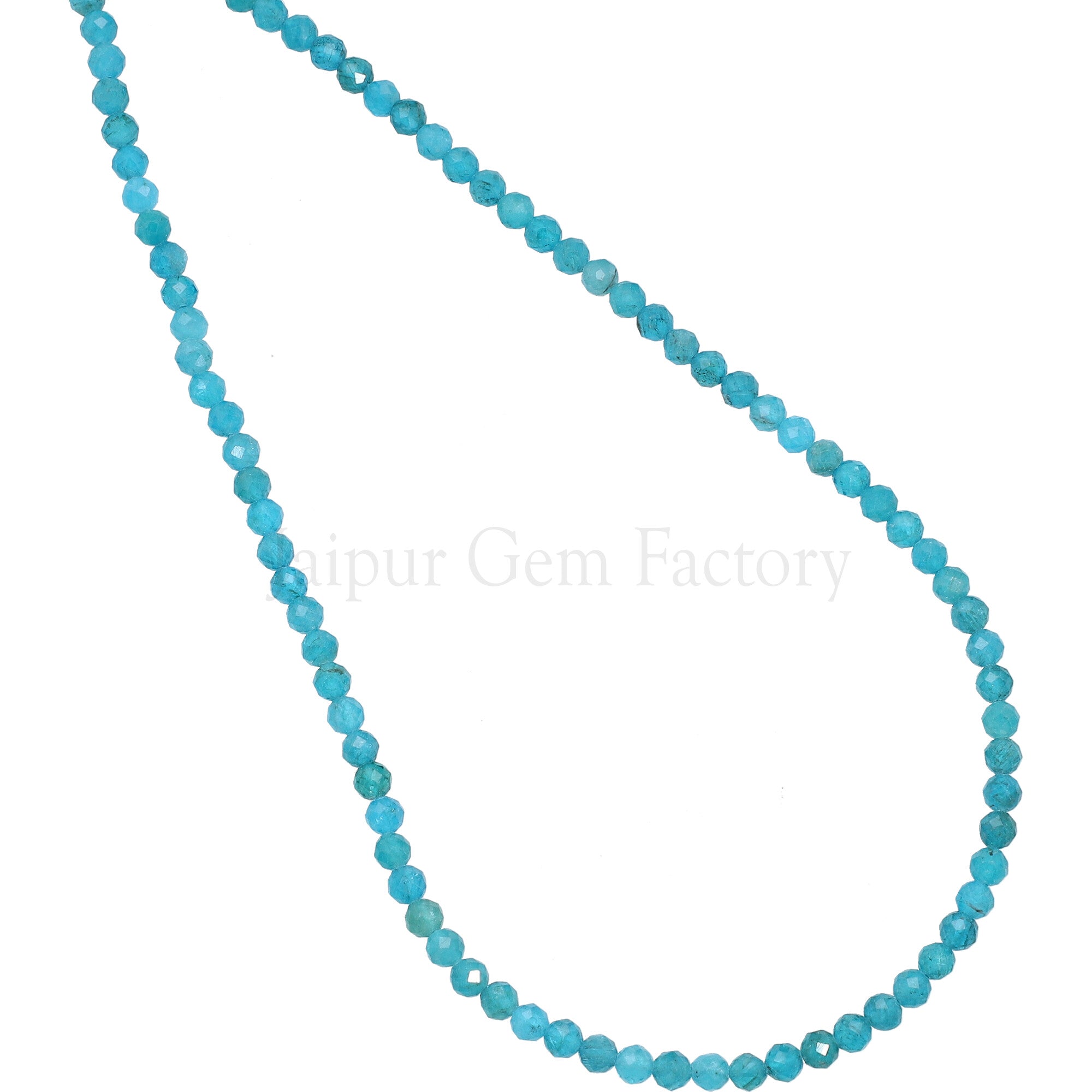 3 To 3.5 MM Dark Blue Apatite Faceted Round Beads 15 Inches Strand