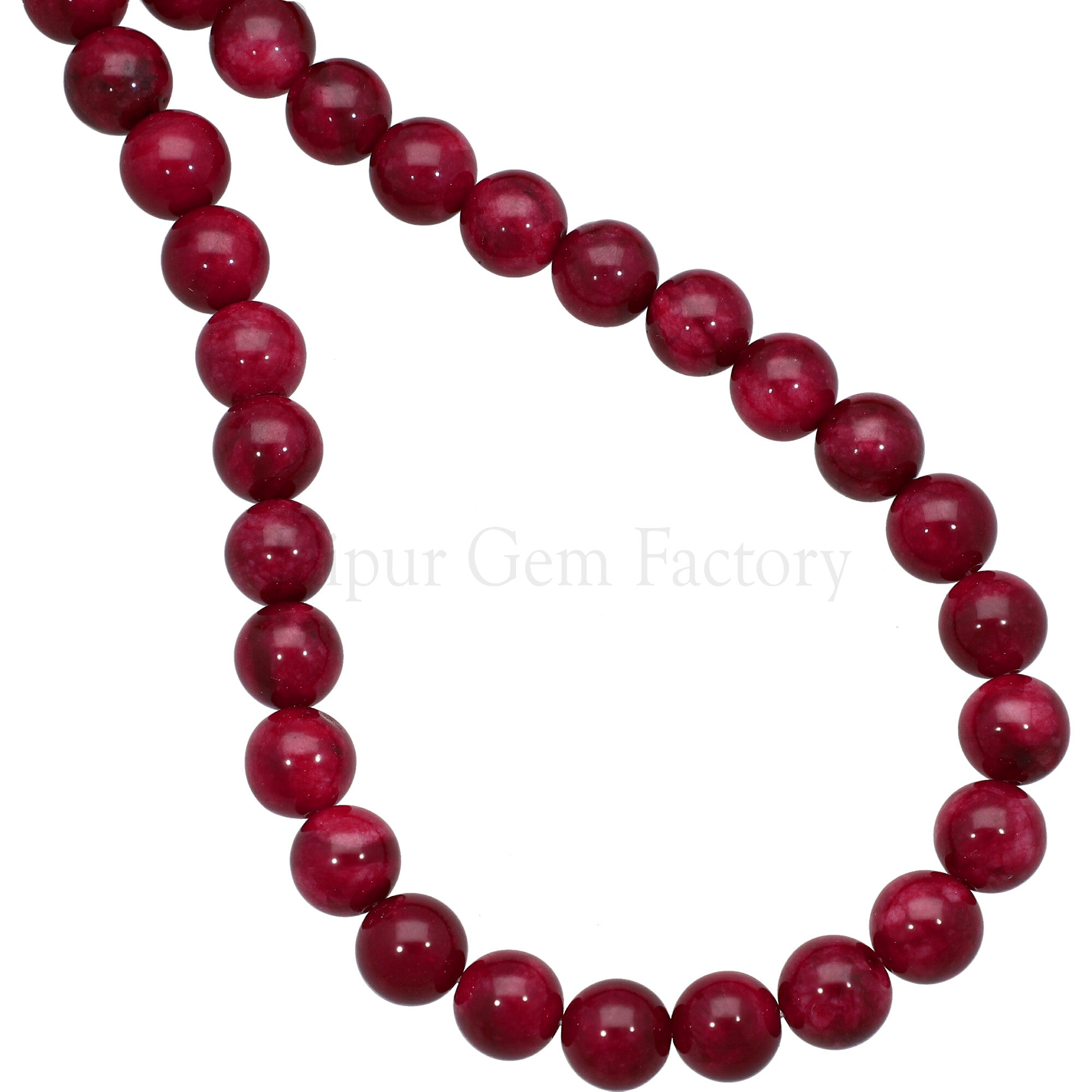 10 MM Dyed Ruby Color Agate Smooth Round Beads 15 Inches Strand