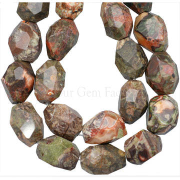 17x14 MM Opalite Jasper Faceted Nuggets Beads 15 Inches Strand