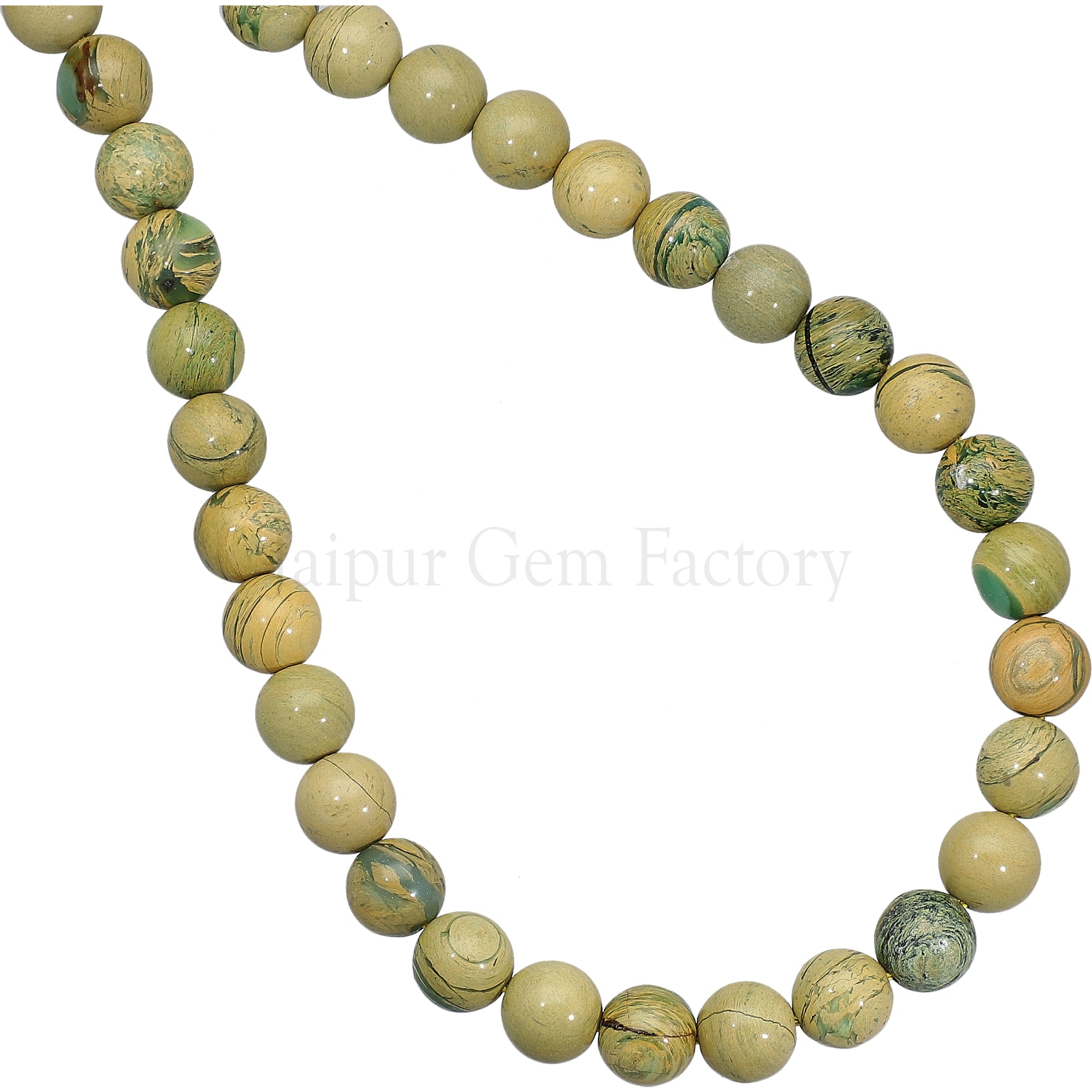 8 MM Green Jasper Smooth Round Beads 14 Inches Strand