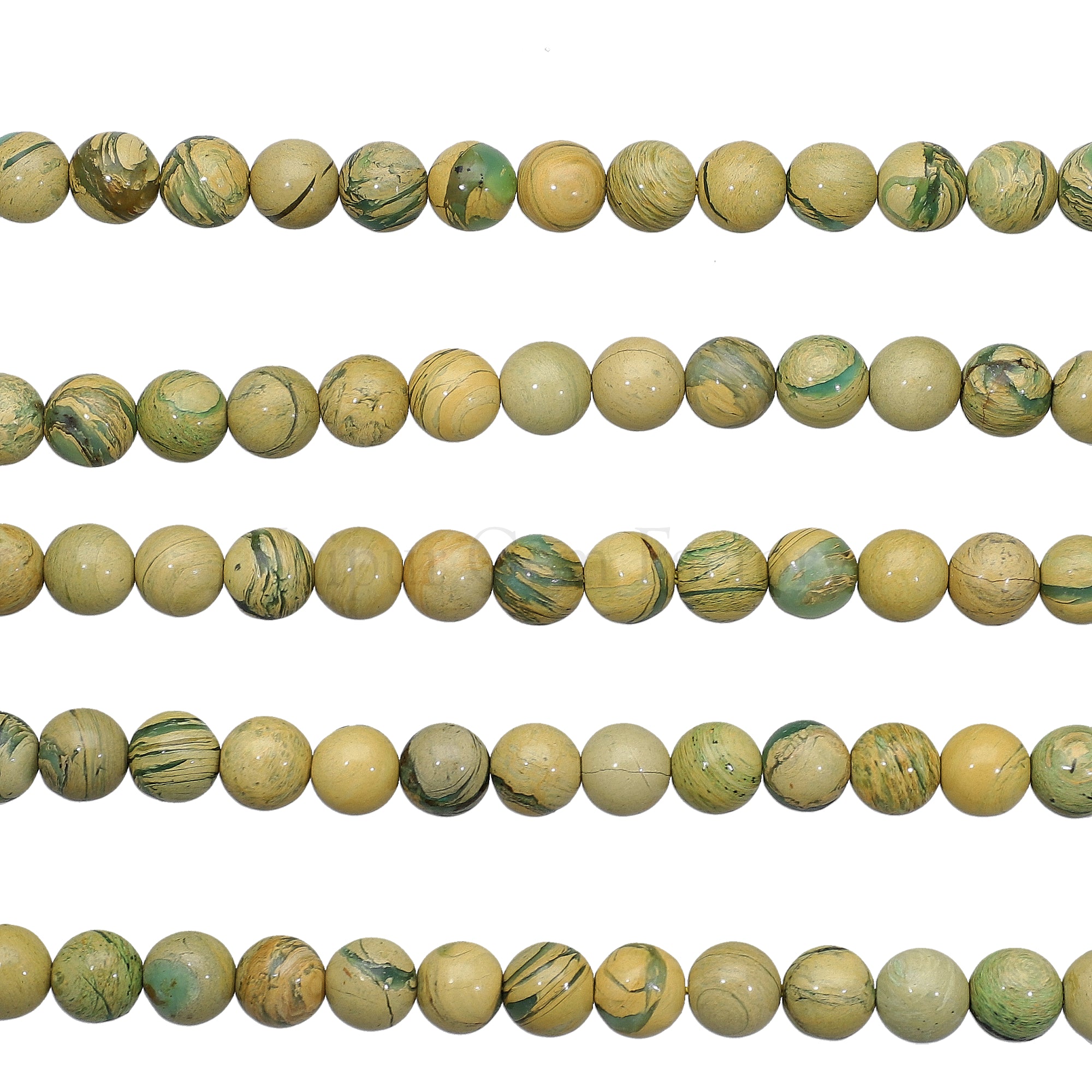 8 MM Green Jasper Smooth Round Beads 14 Inches Strand