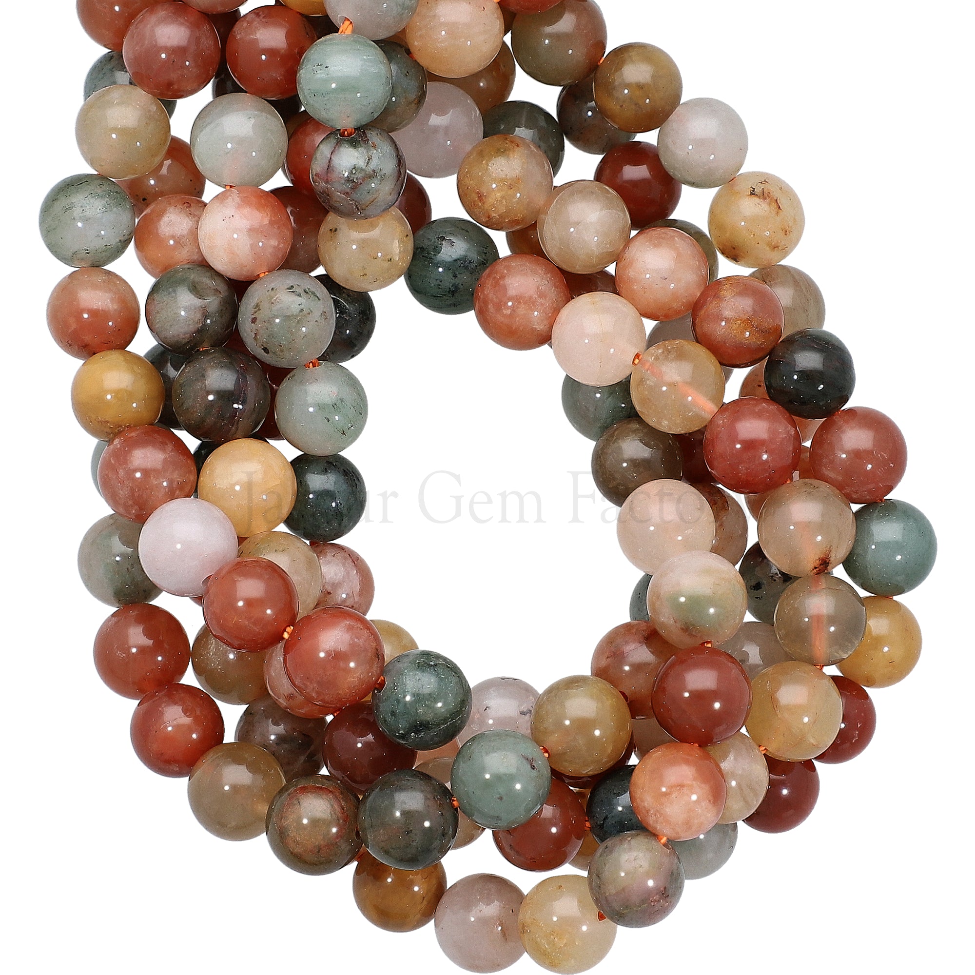 8 MM Rutilated Quartz Smooth Round Beads 14 Inches Strand