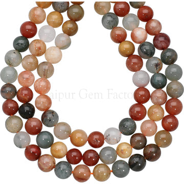 8 MM Rutilated Quartz Smooth Round Beads 14 Inches Strand