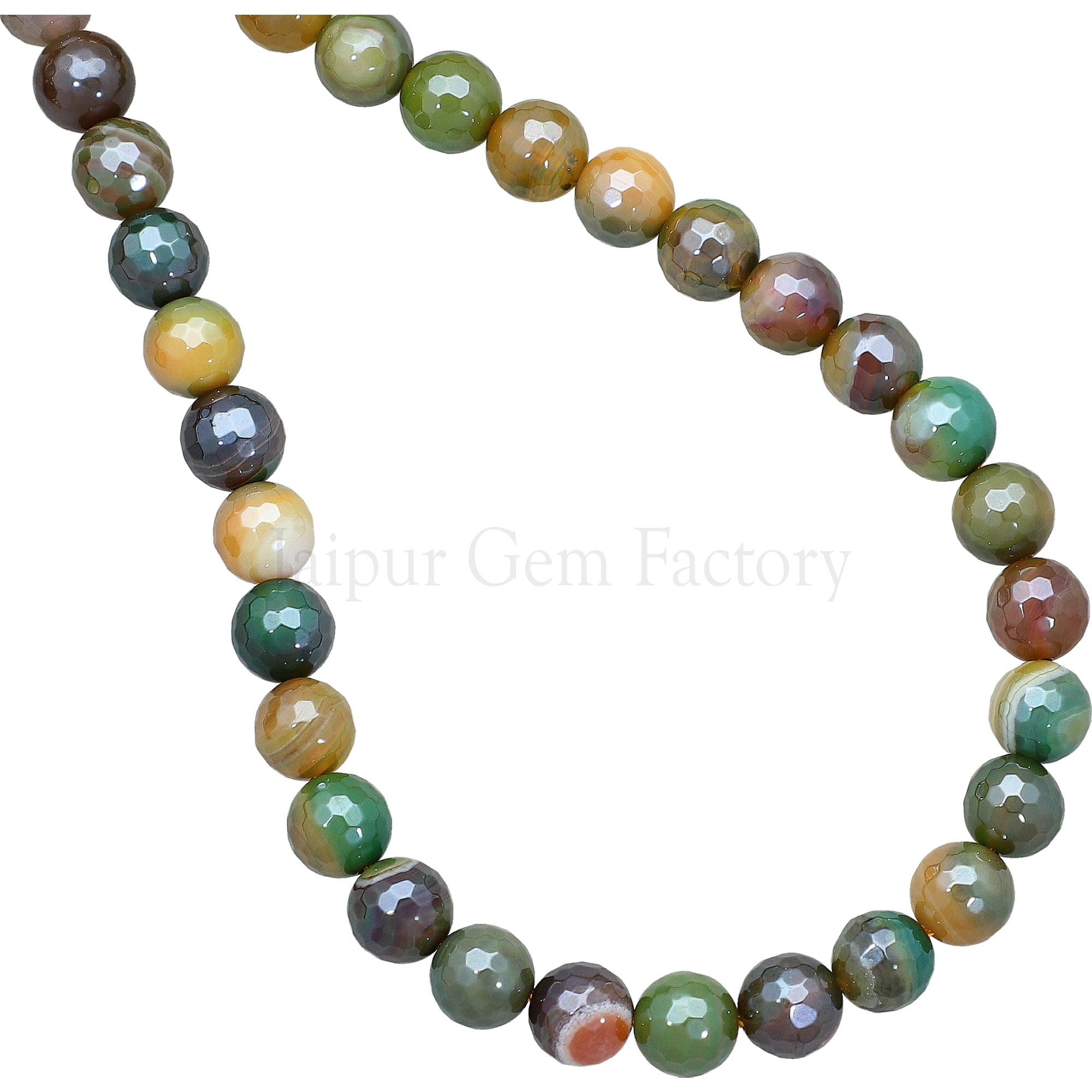 8 MM Mystic Coated Agate Faceted Round Beads 14 Inches Strand