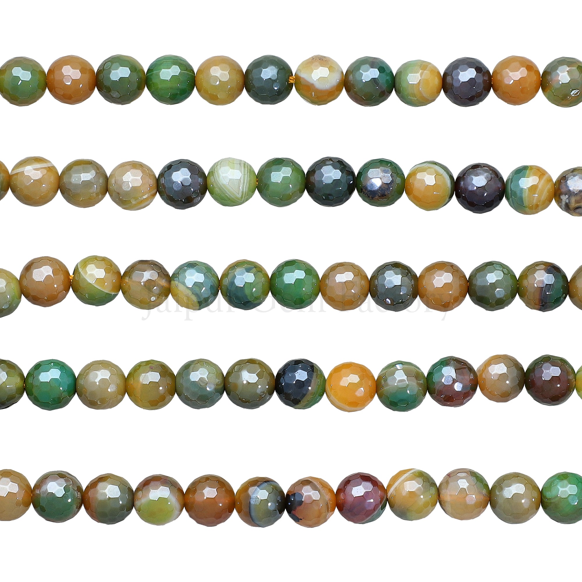 8 MM Mystic Coated Agate Faceted Round Beads 14 Inches Strand