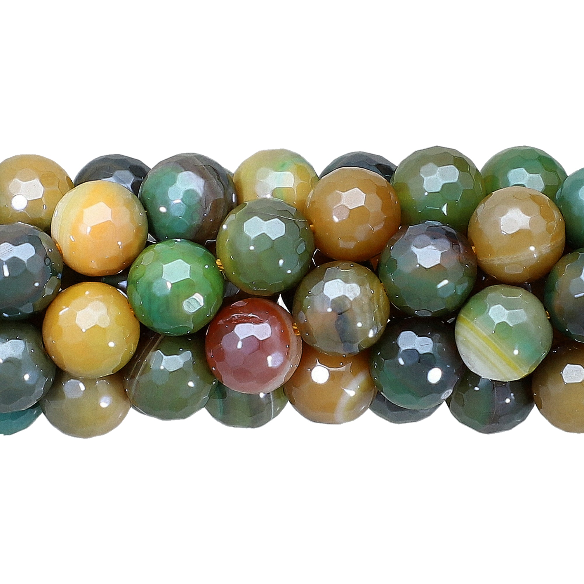 8 MM Mystic Coated Agate Faceted Round Beads 14 Inches Strand