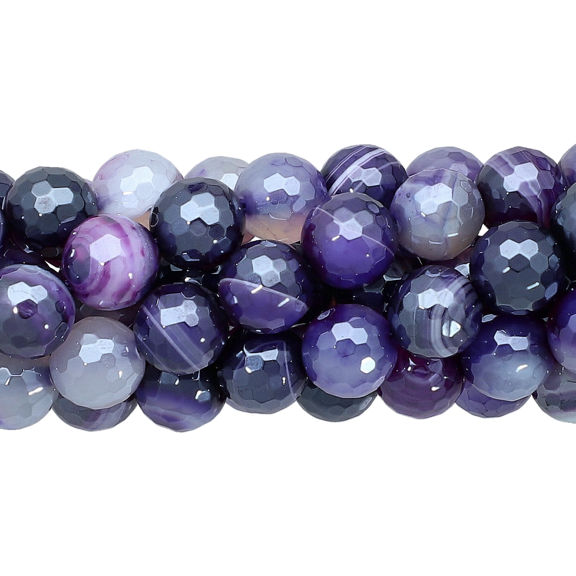 8 MM Mystic Coated Agate Faceted Round Beads 14 Inches Strand