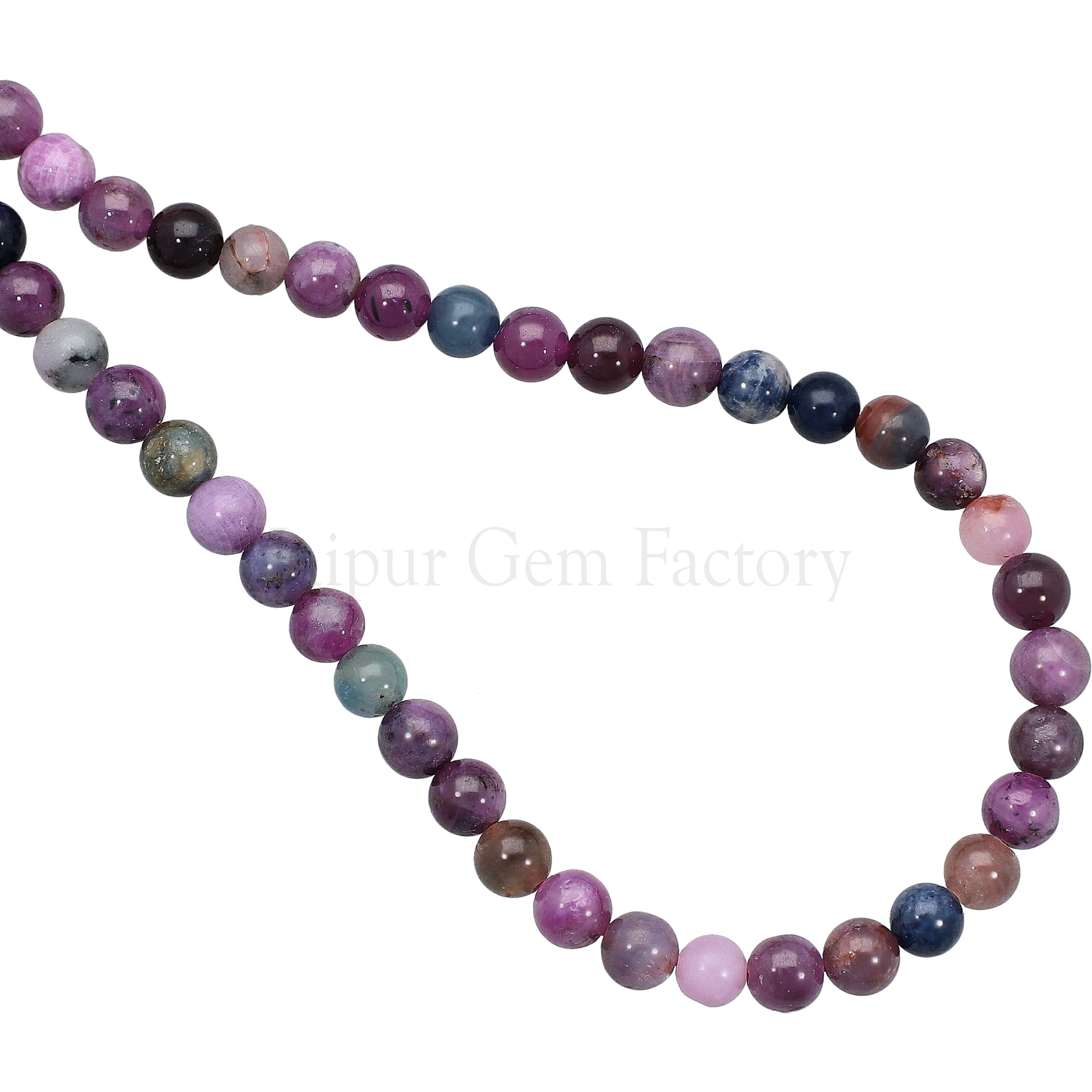 6 MM Natural Multi Sapphire Smooth Round Beads 15 Inches Strand