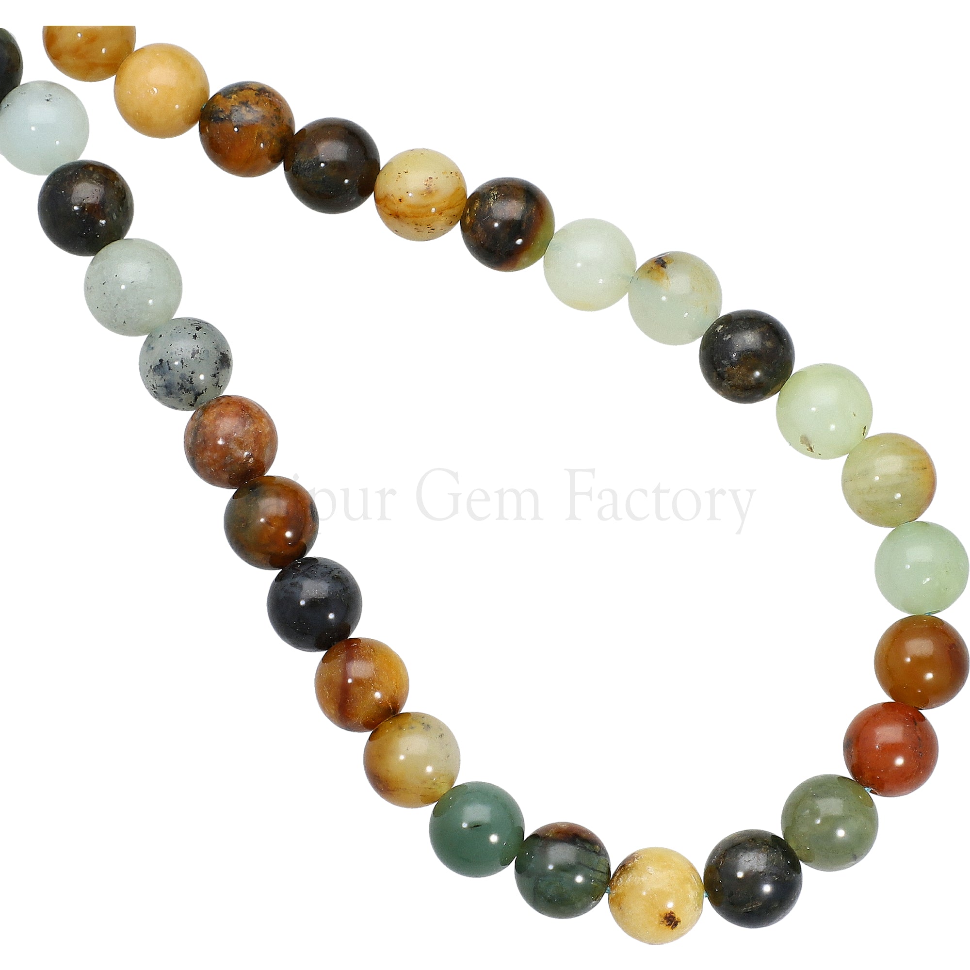 8 MM Flower Jade Smooth Round Beads 14 Inches Strand