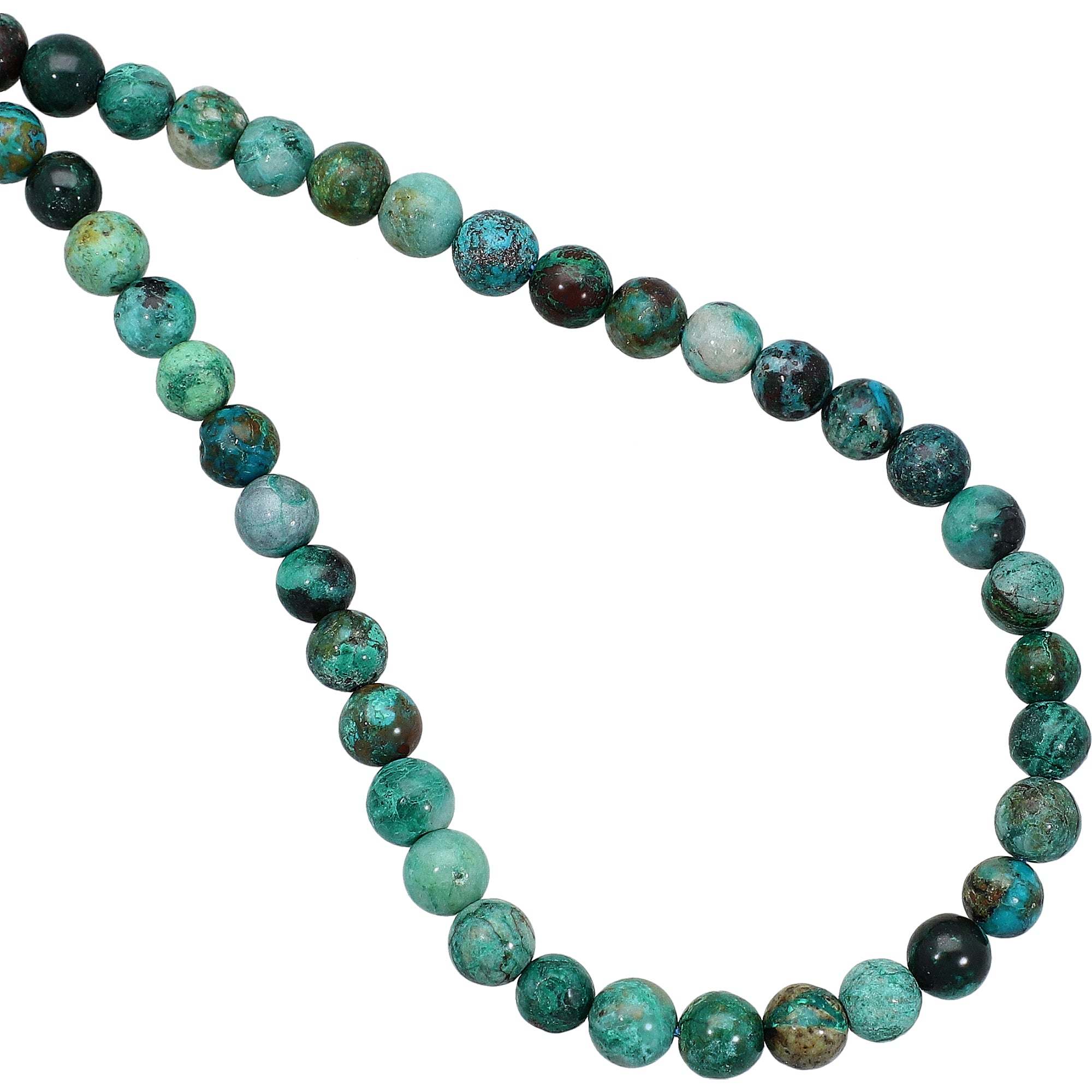 6 MM Natural Chrysocolla Smooth Round Beads 15 Inches Strand