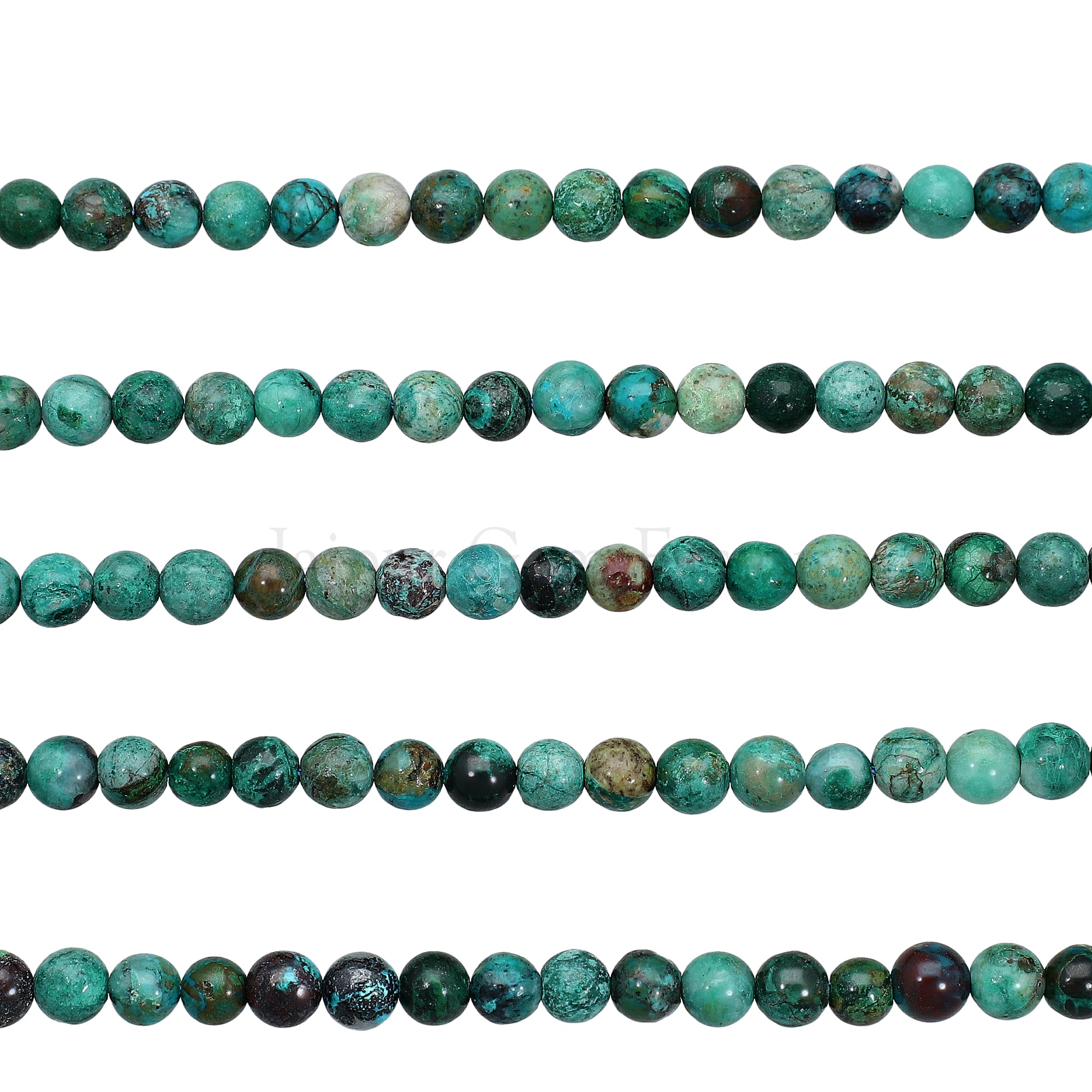 6 MM Natural Chrysocolla Smooth Round Beads 15 Inches Strand