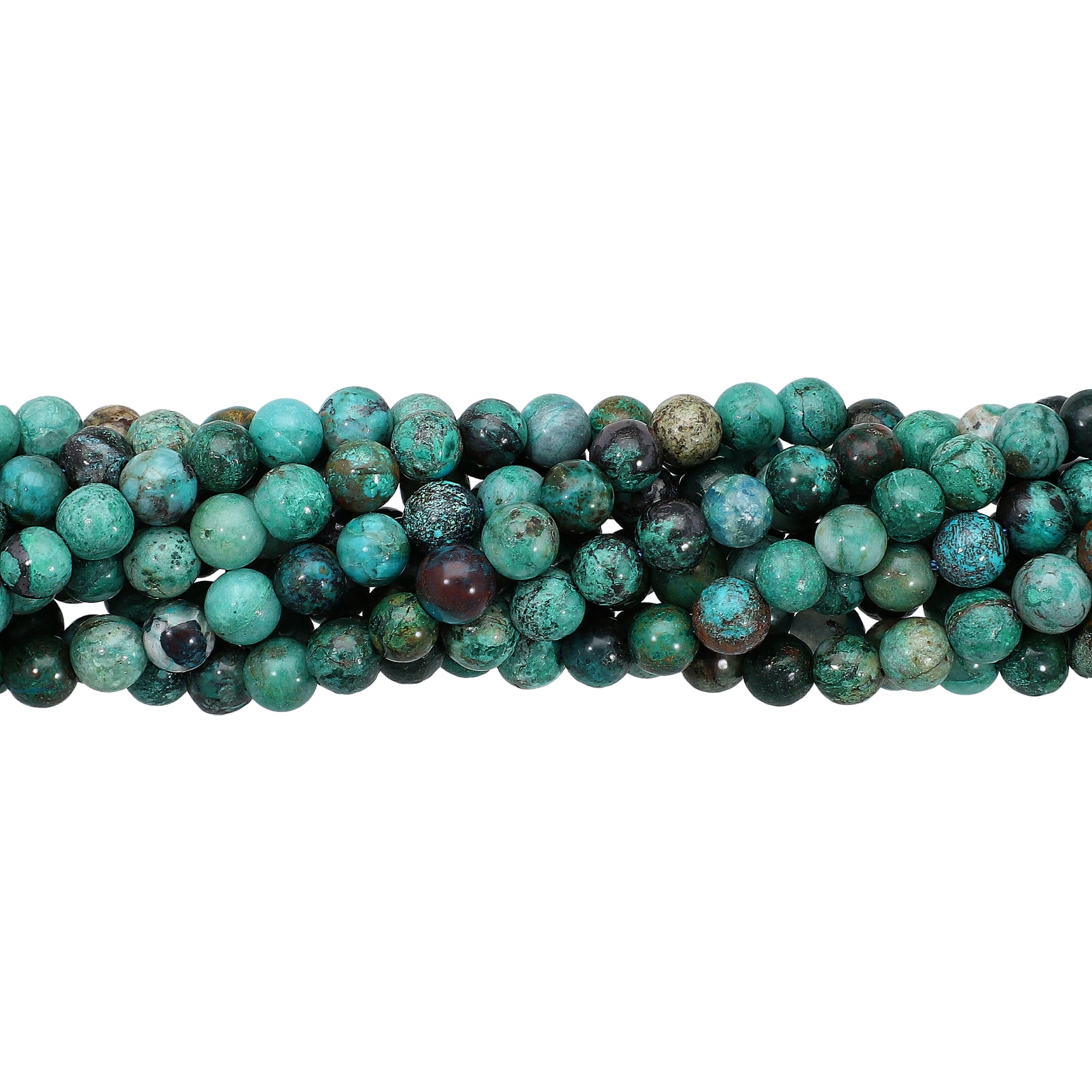 6 MM Natural Chrysocolla Smooth Round Beads 15 Inches Strand