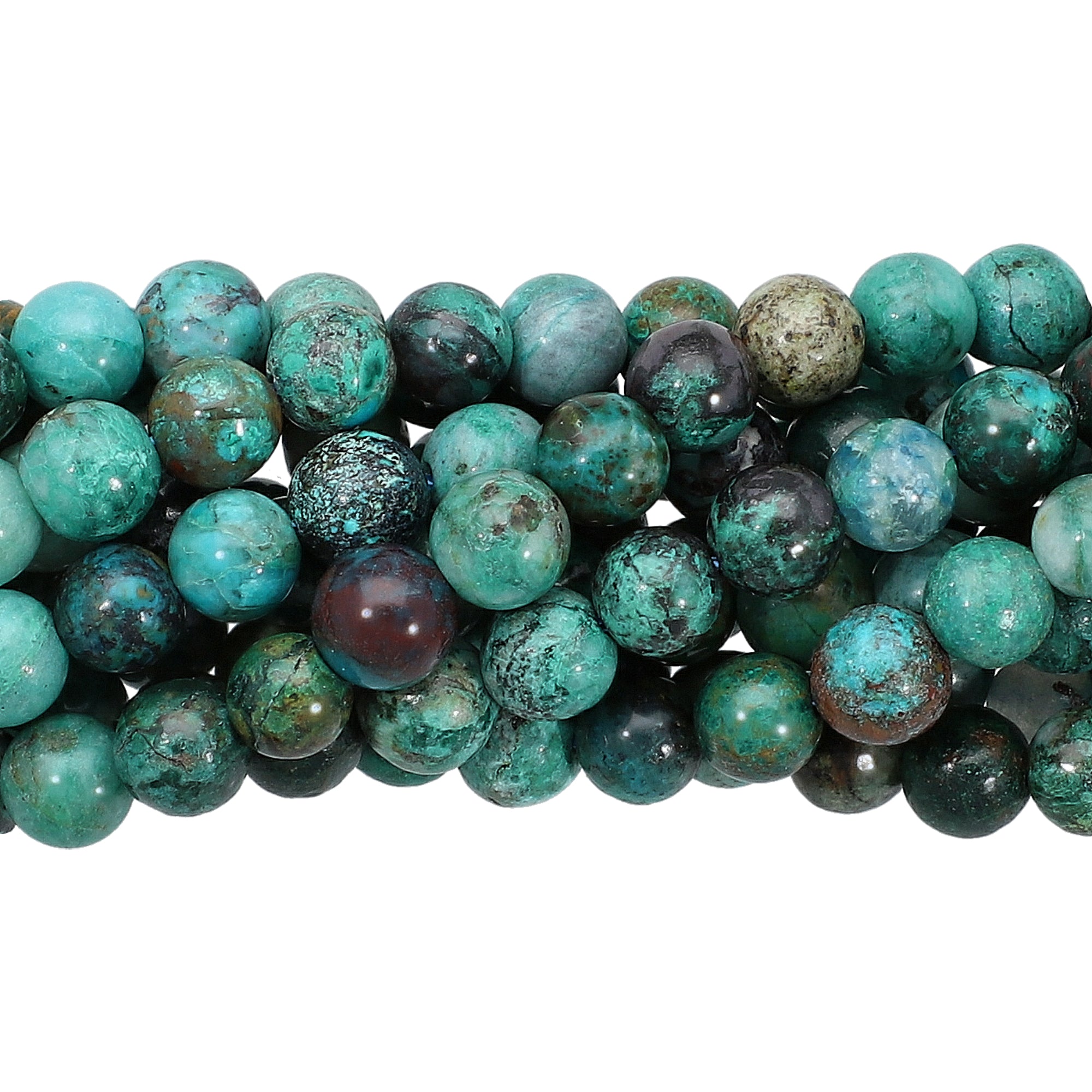 6 MM Natural Chrysocolla Smooth Round Beads 15 Inches Strand