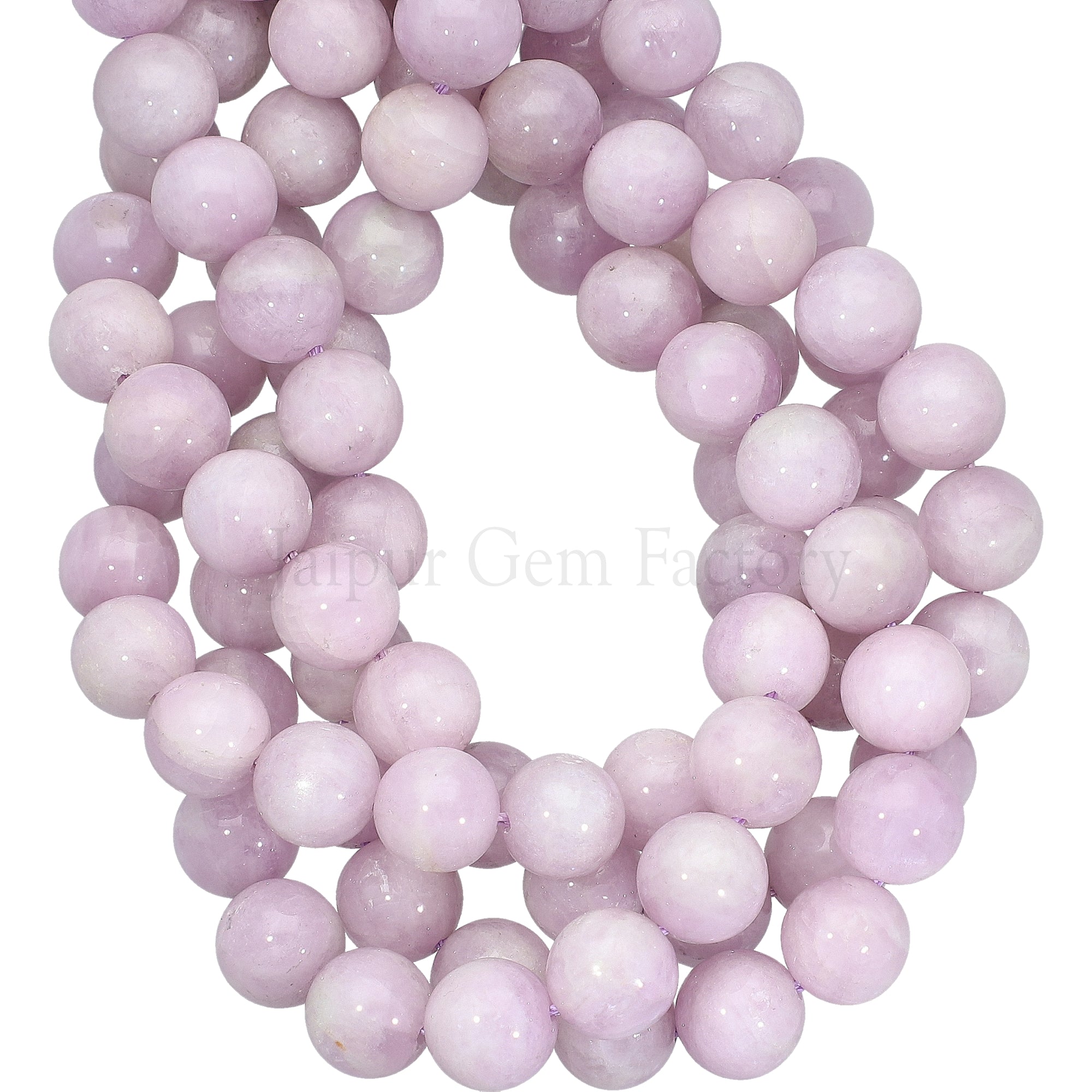 10 MM Kunzite Smooth Round Beads 14 Inches Strand