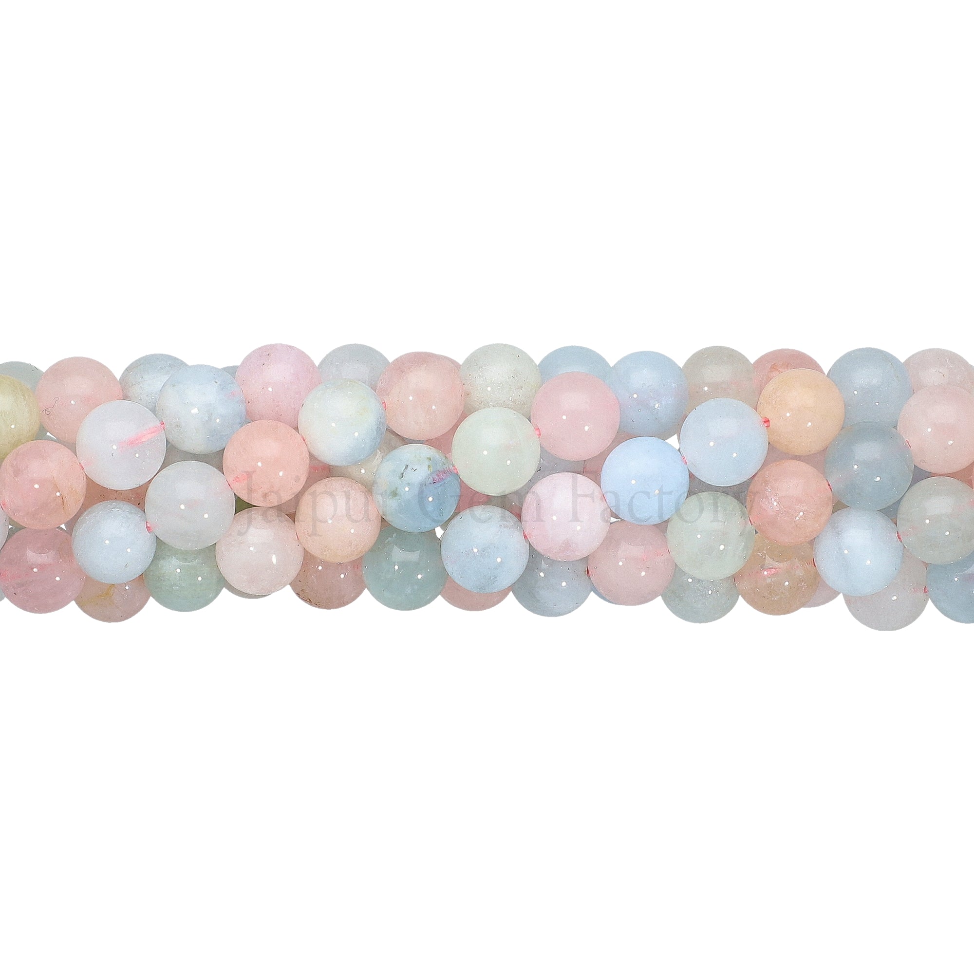 8 MM Morganite Smooth Round Beads 14 Inches Strand
