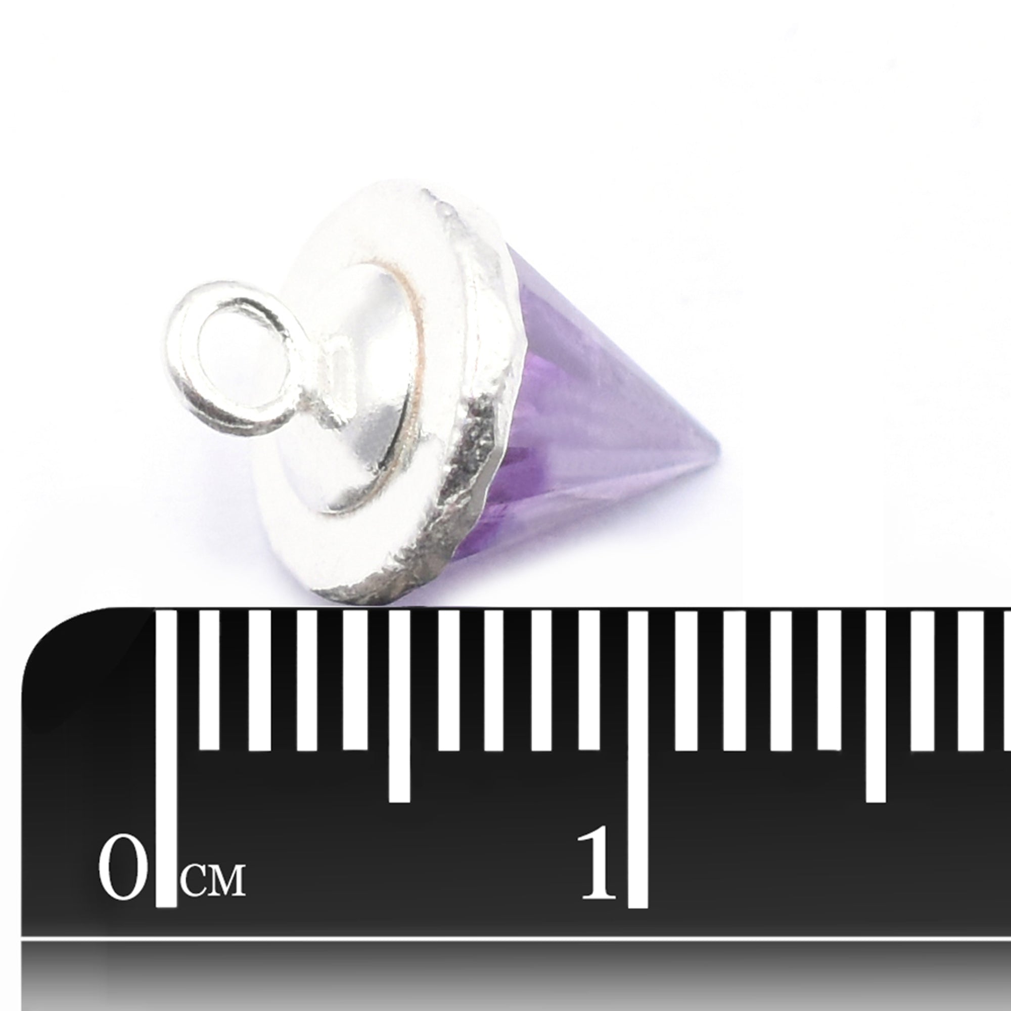 Cone Shape Amethyst Pendant for Jewelry Making

